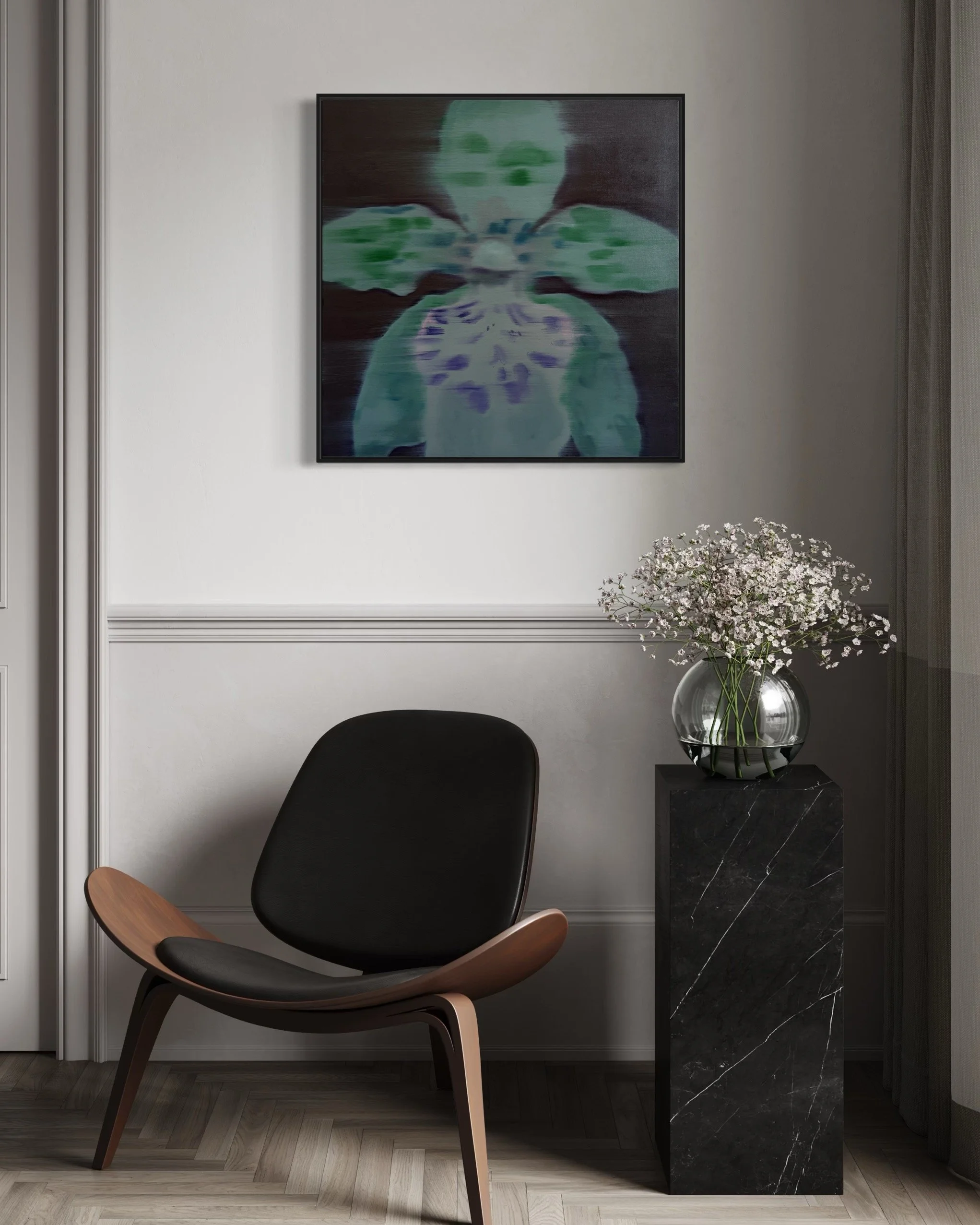 "Orchidaceae 26" 30x30, Oil on Canvas, AVAILABLE