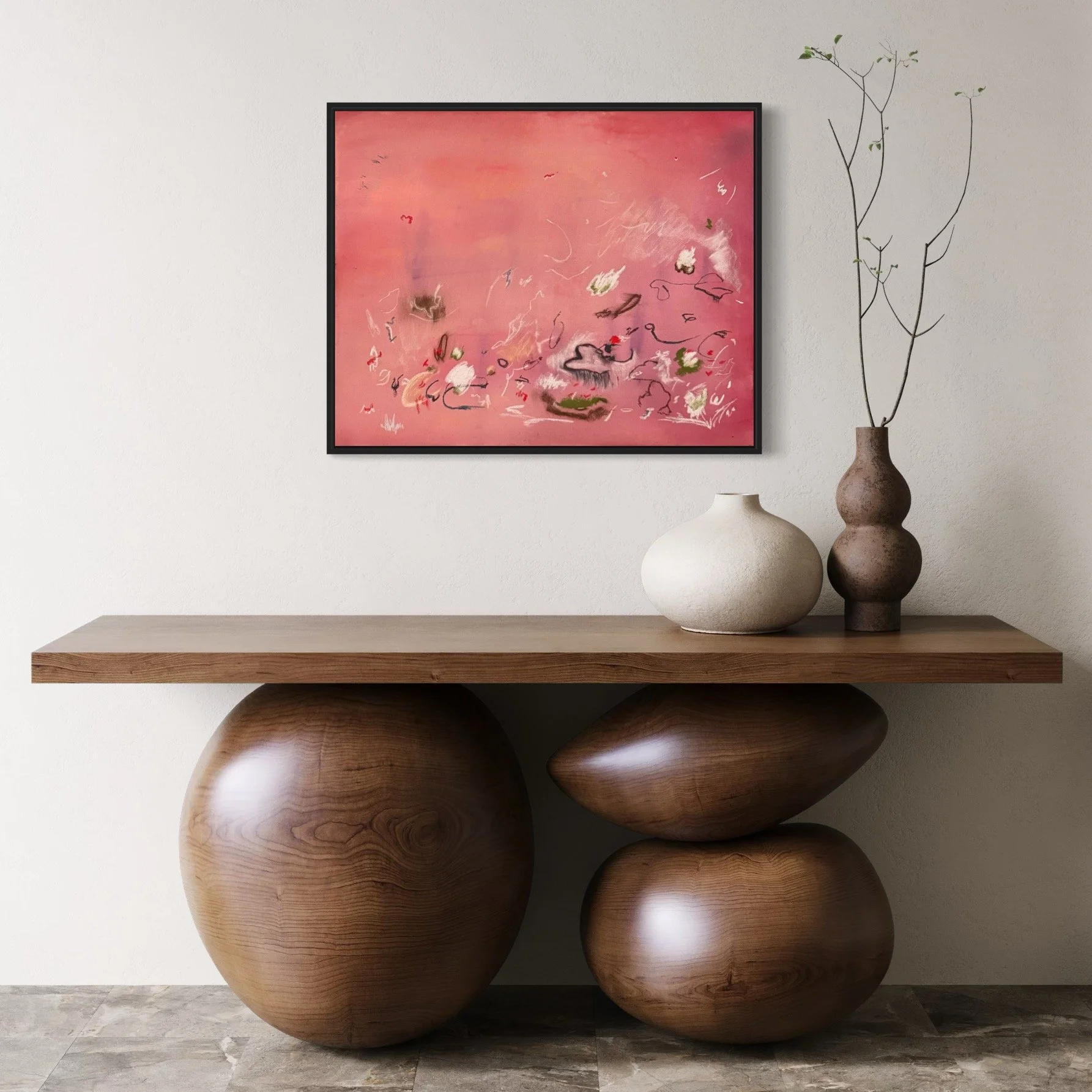 "Cerise" 24x30 Soft Pastel on Dyed Canvas, AVAILABLE