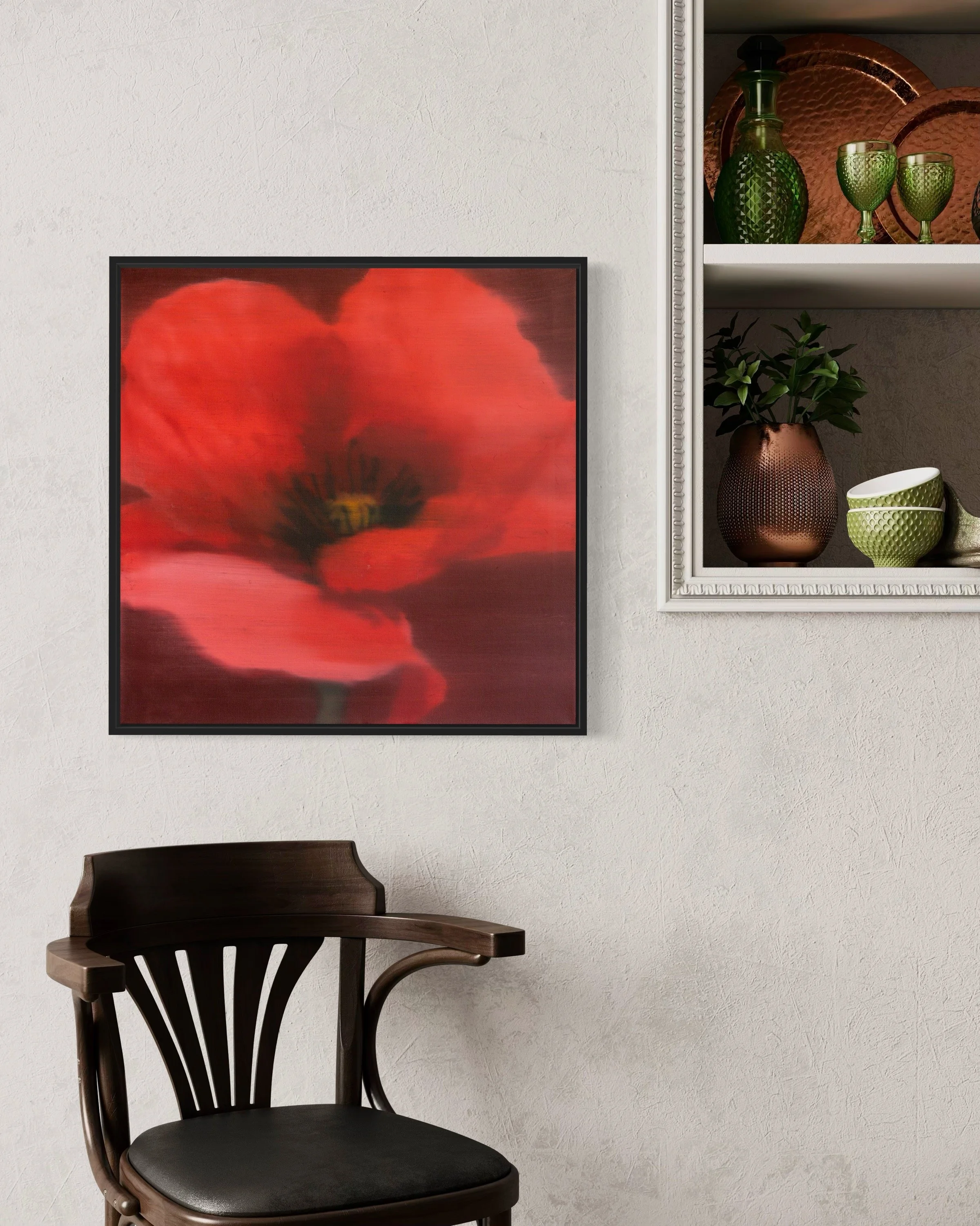 "Poppy Study #1" 24x24, Oil on Canvas, AVAILABLE