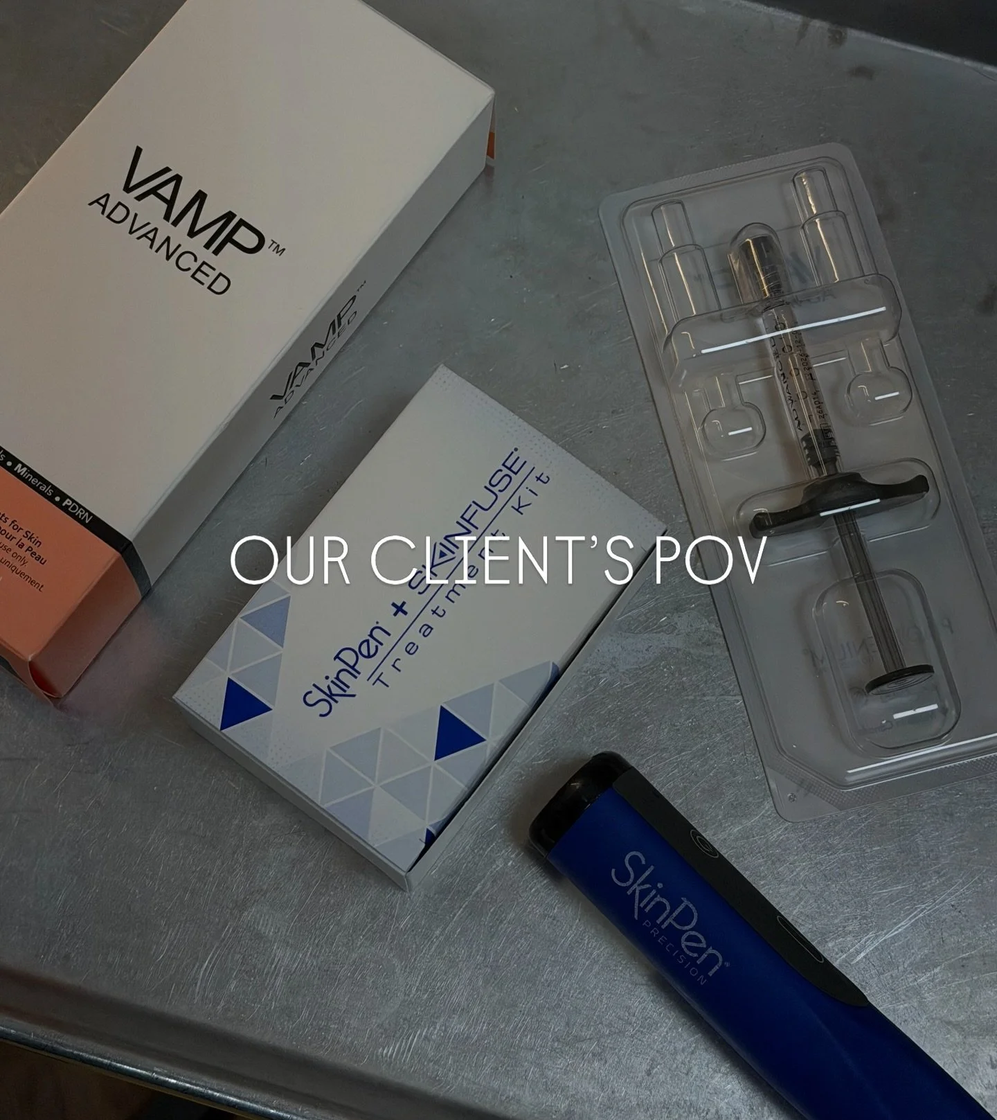 The client: 29 year old presenting with dullness, texture &amp; discoloration. We started her off with microneedling w/PRP + one chemical peel session. We then upgraded her to microneedling w/VAMP for the ultimate SUMMER GLOW! Her goal is to have as 
