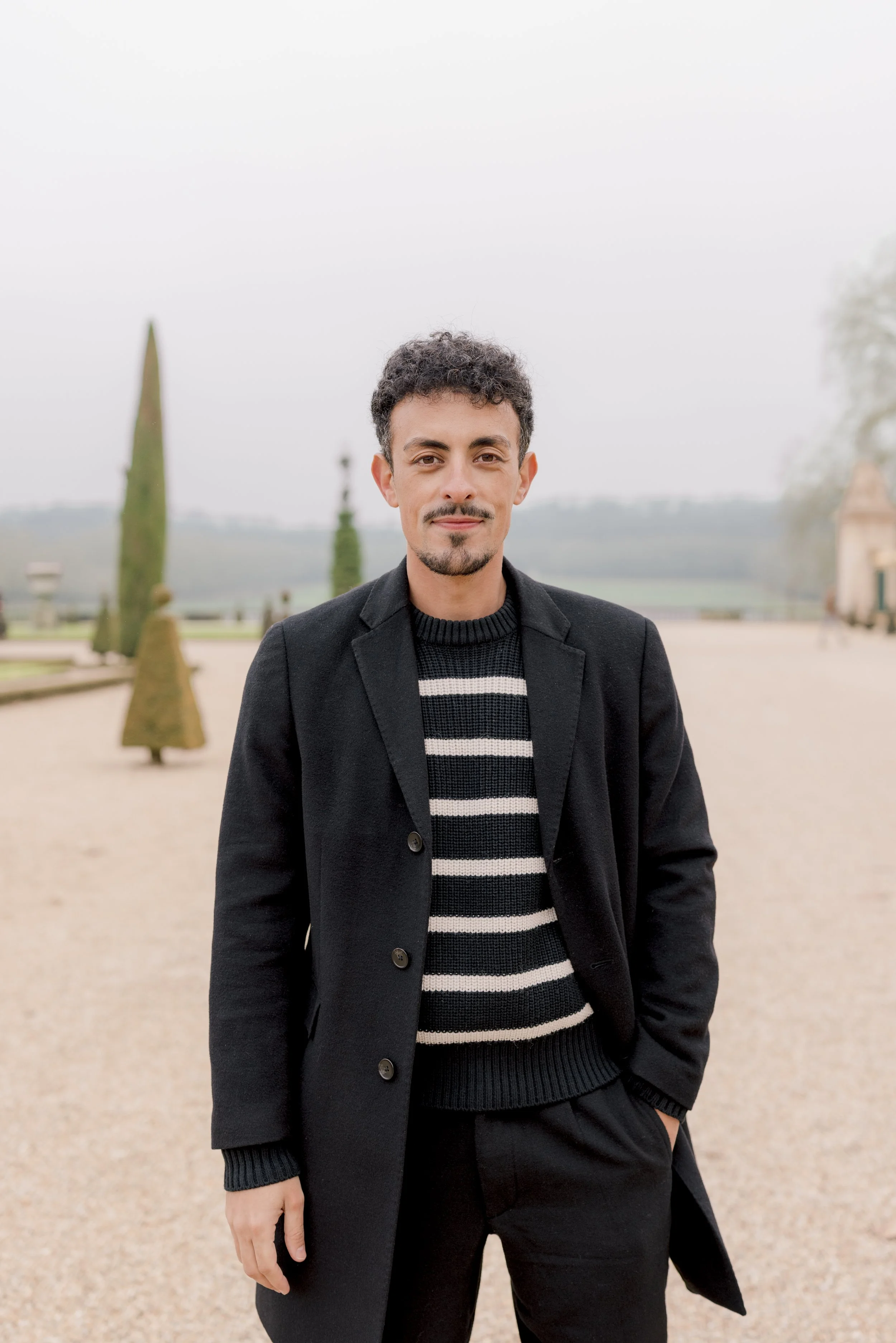 editorial portrait of a man in Versailles