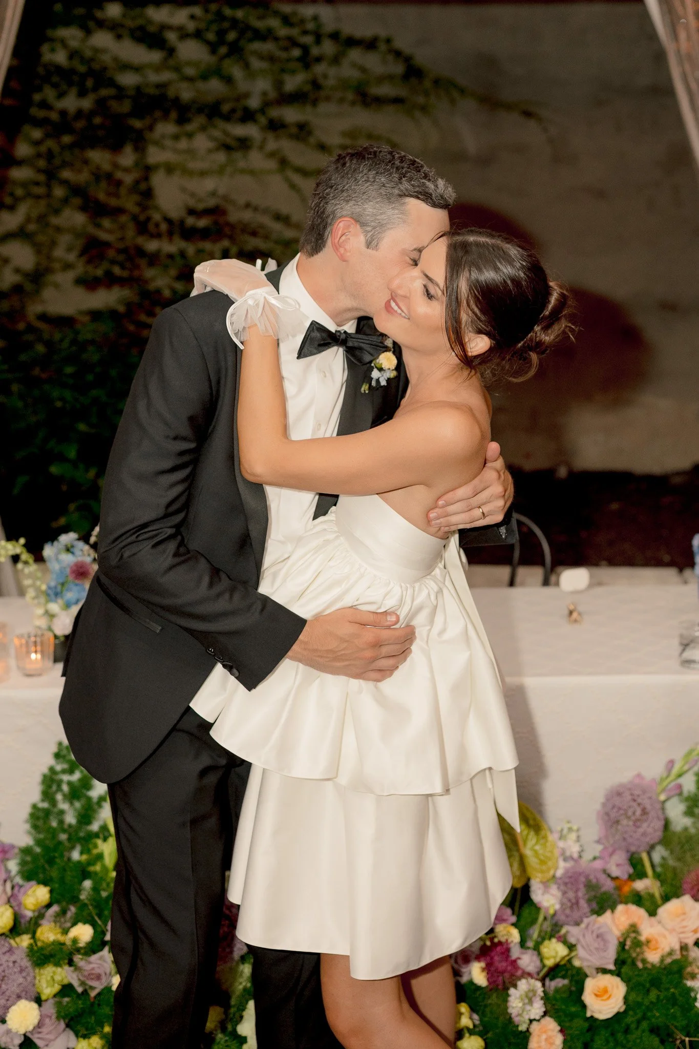 Couple during their wedding reception at Chicago Illuminating Company