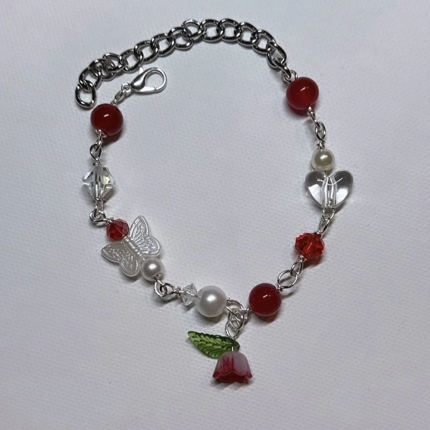 RED FLOWER BRACELET