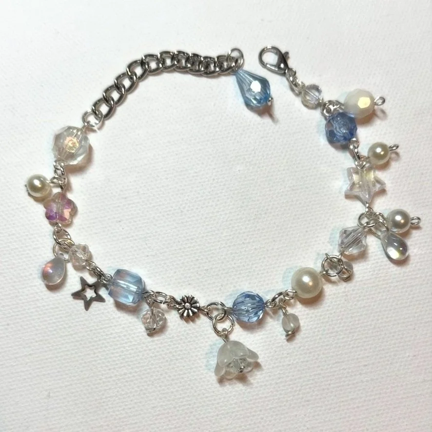 LOADED SOFT BLUE CHARM BRACELET