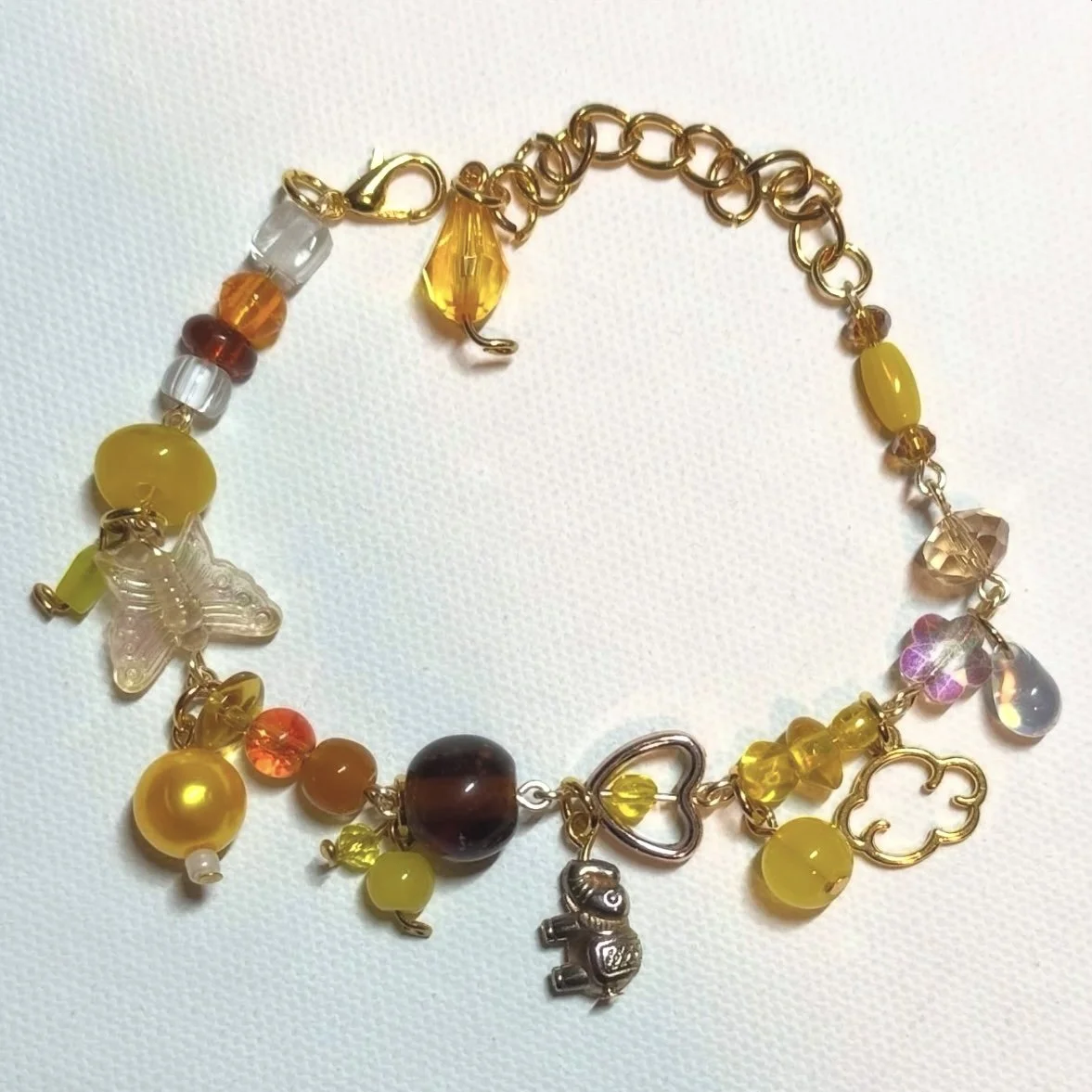 LOADED YELLOW ELEPHANT CHARM BRACELET