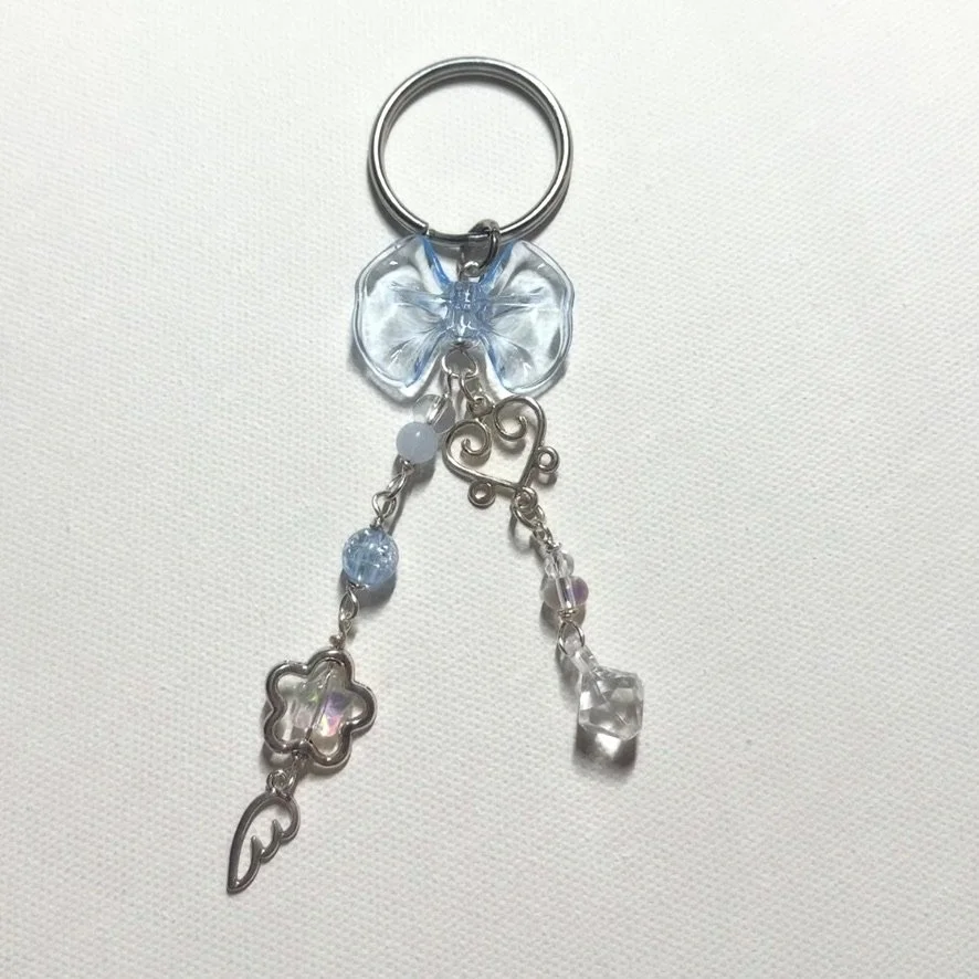 BLUE BOW KEYCHAIN