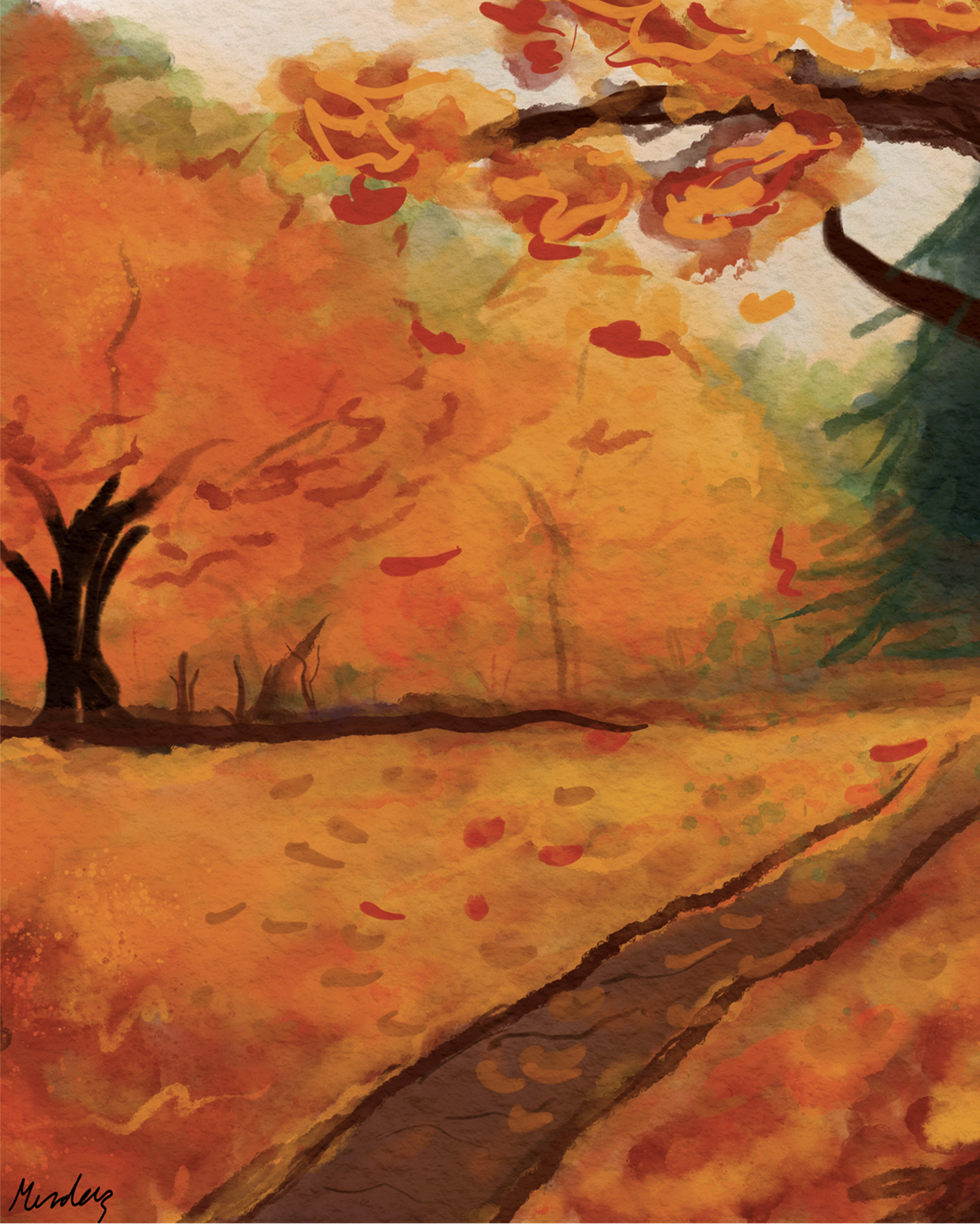 FALL WATERCOLOR - ART PRINT
