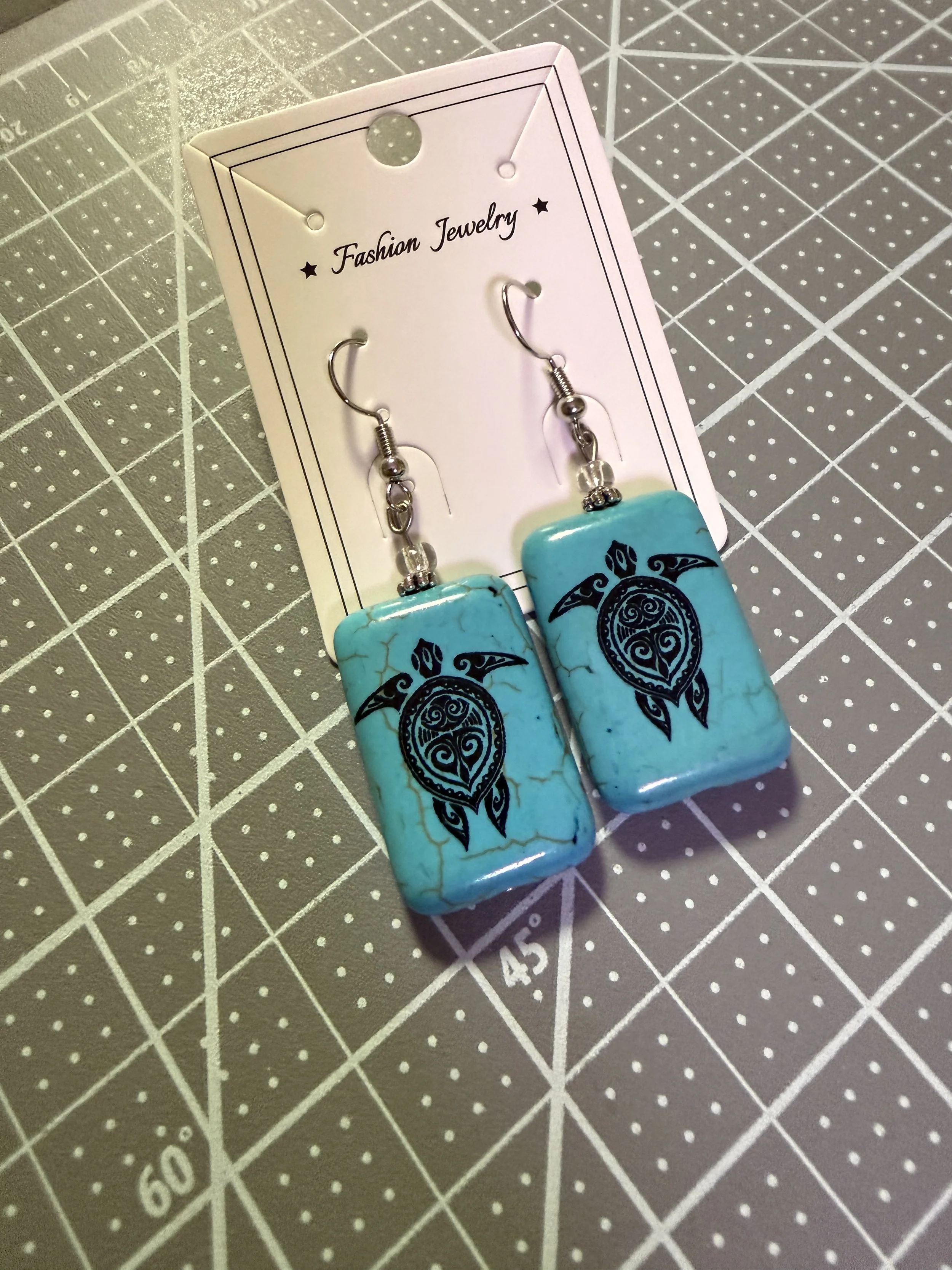 TURQUOISE TURTLE EARRINGS