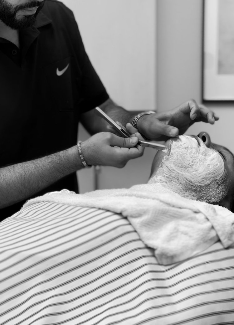 Traditional straight-razor shave at The Shave Corner barbershop