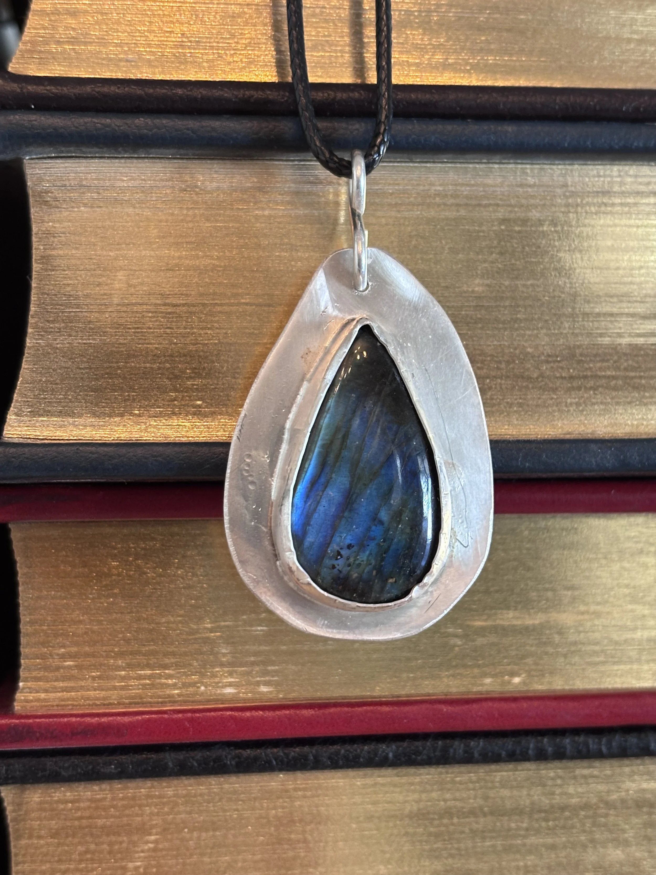 Labradorite Pear with Sterling Rim