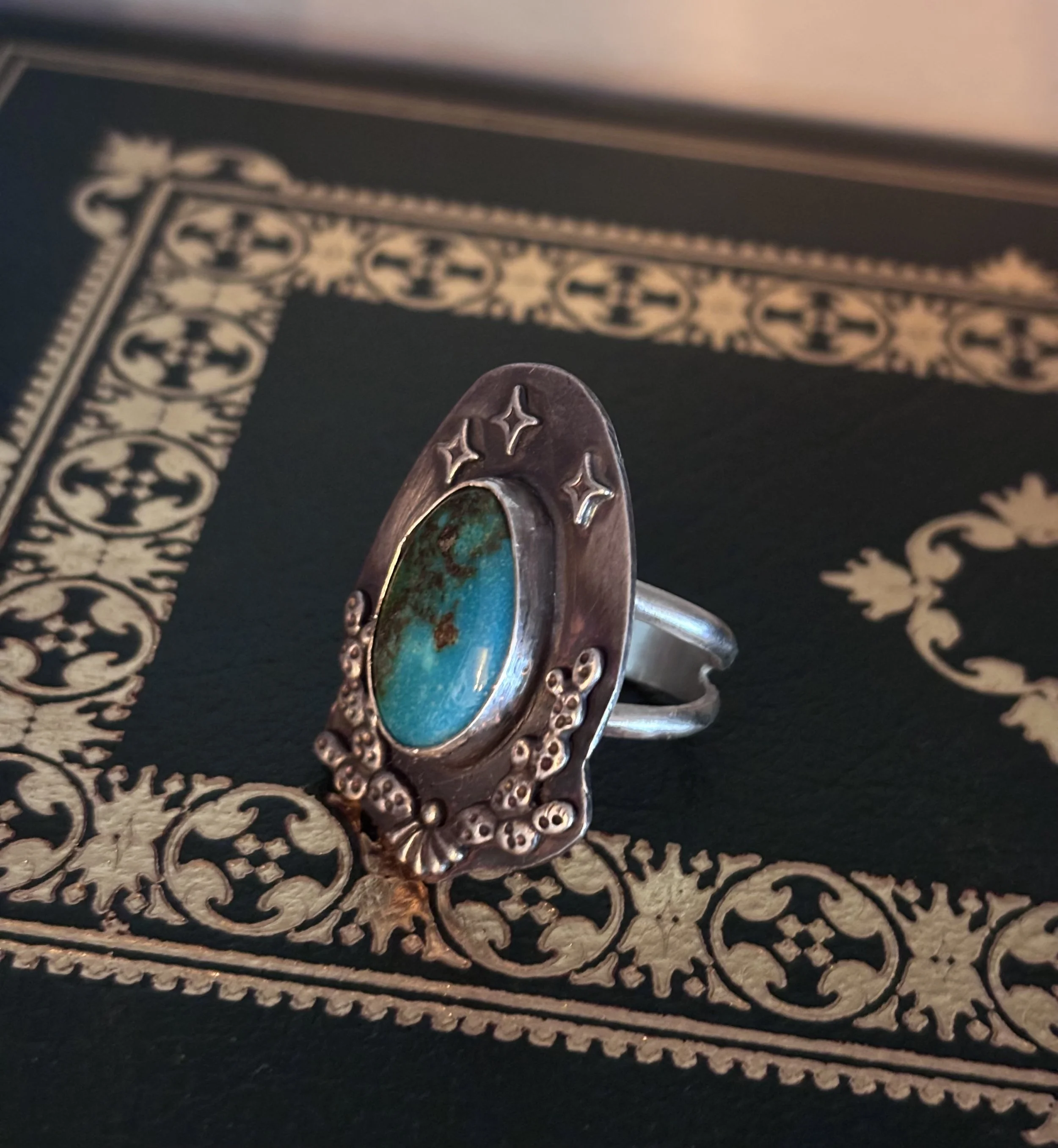 Triple Star Prickly Pear w Copper King Turquoise