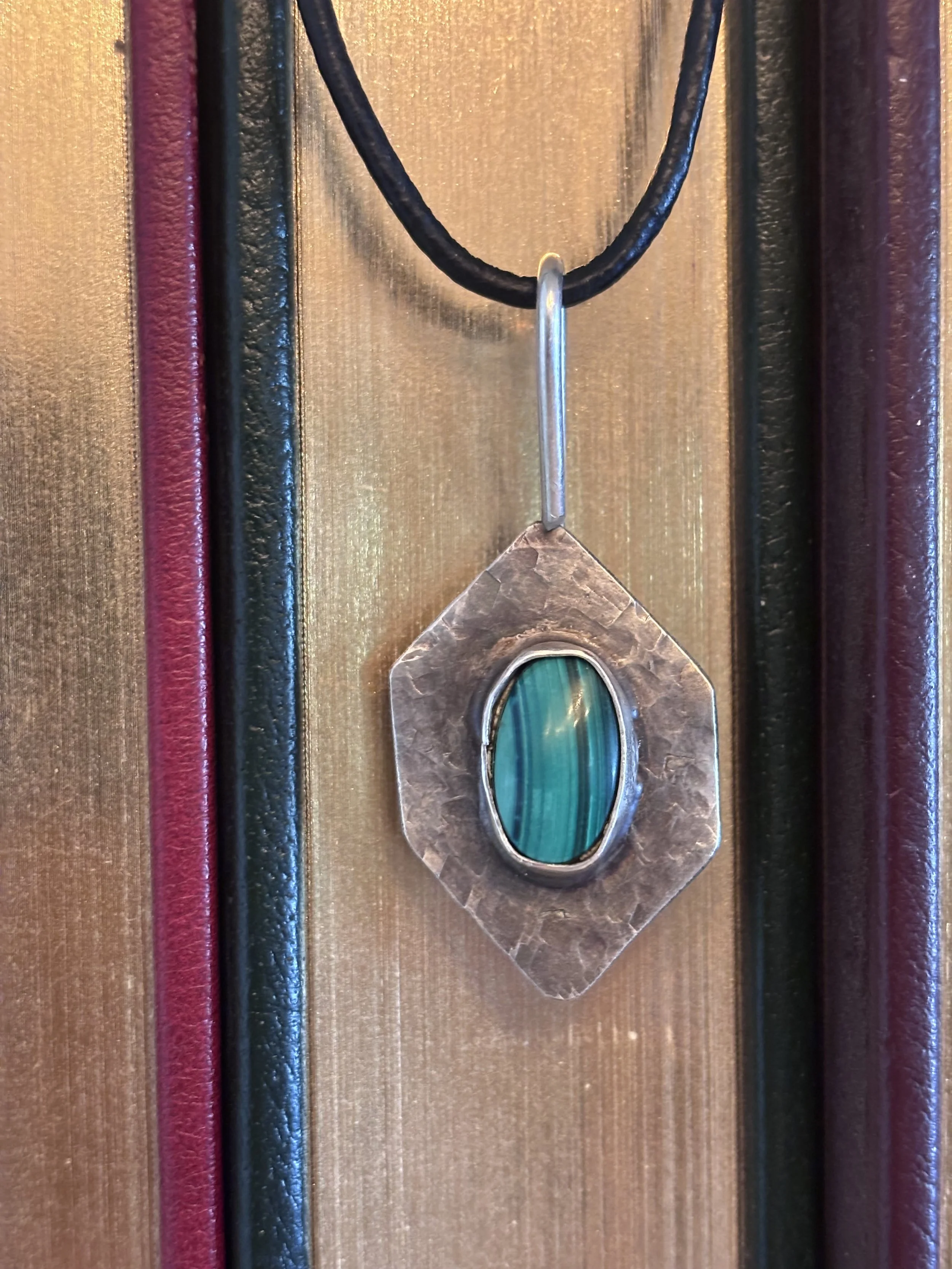 Malachite with Hammered Shield