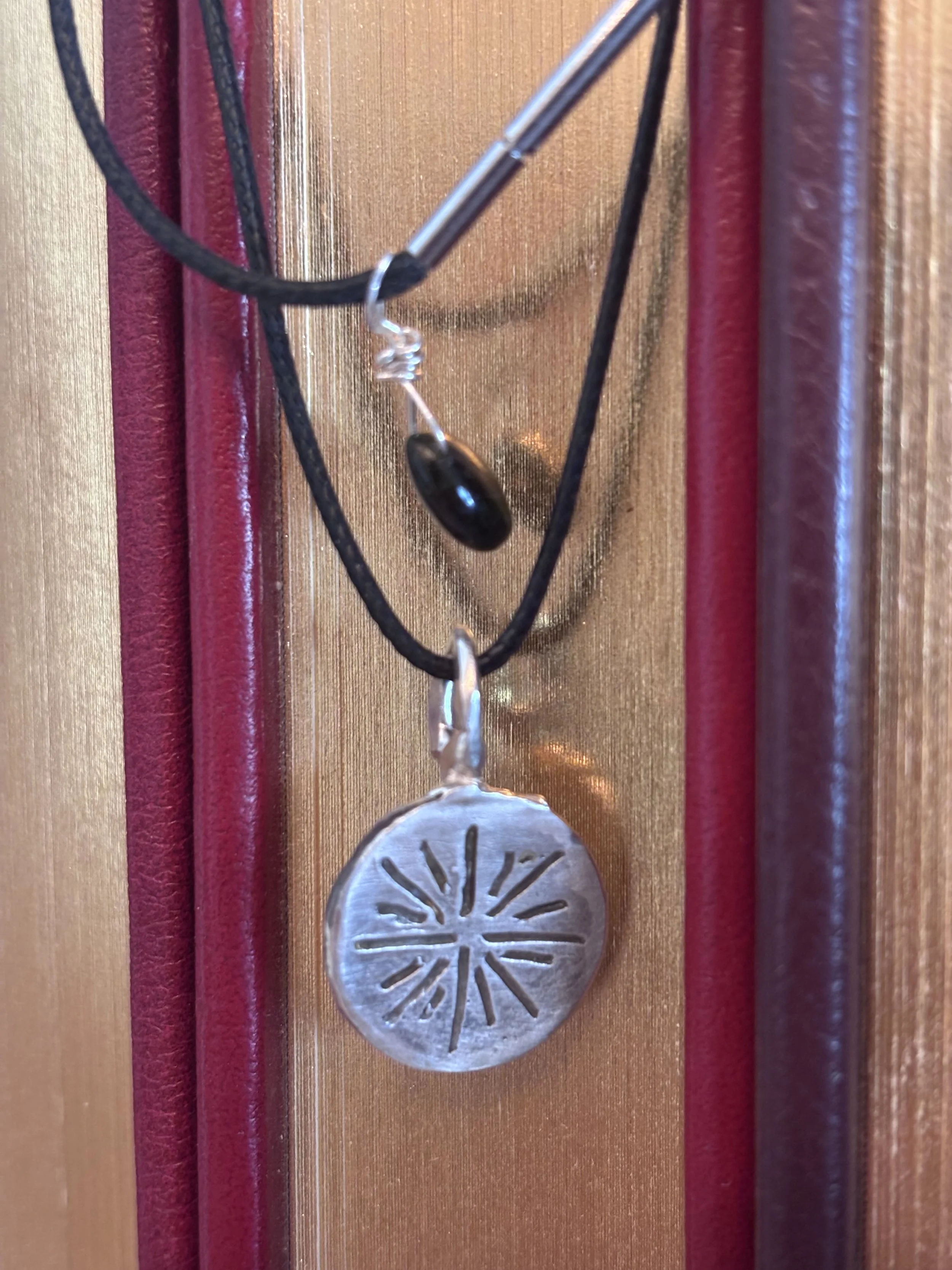 Starburst pendant, lost wax casting w tourmaline clasp