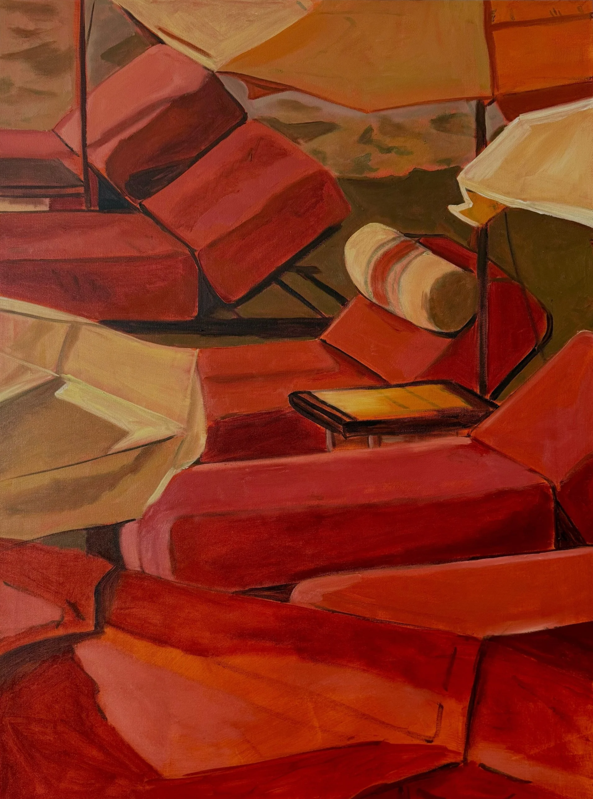 orange chaises I, 40 x 30", oil on canvas