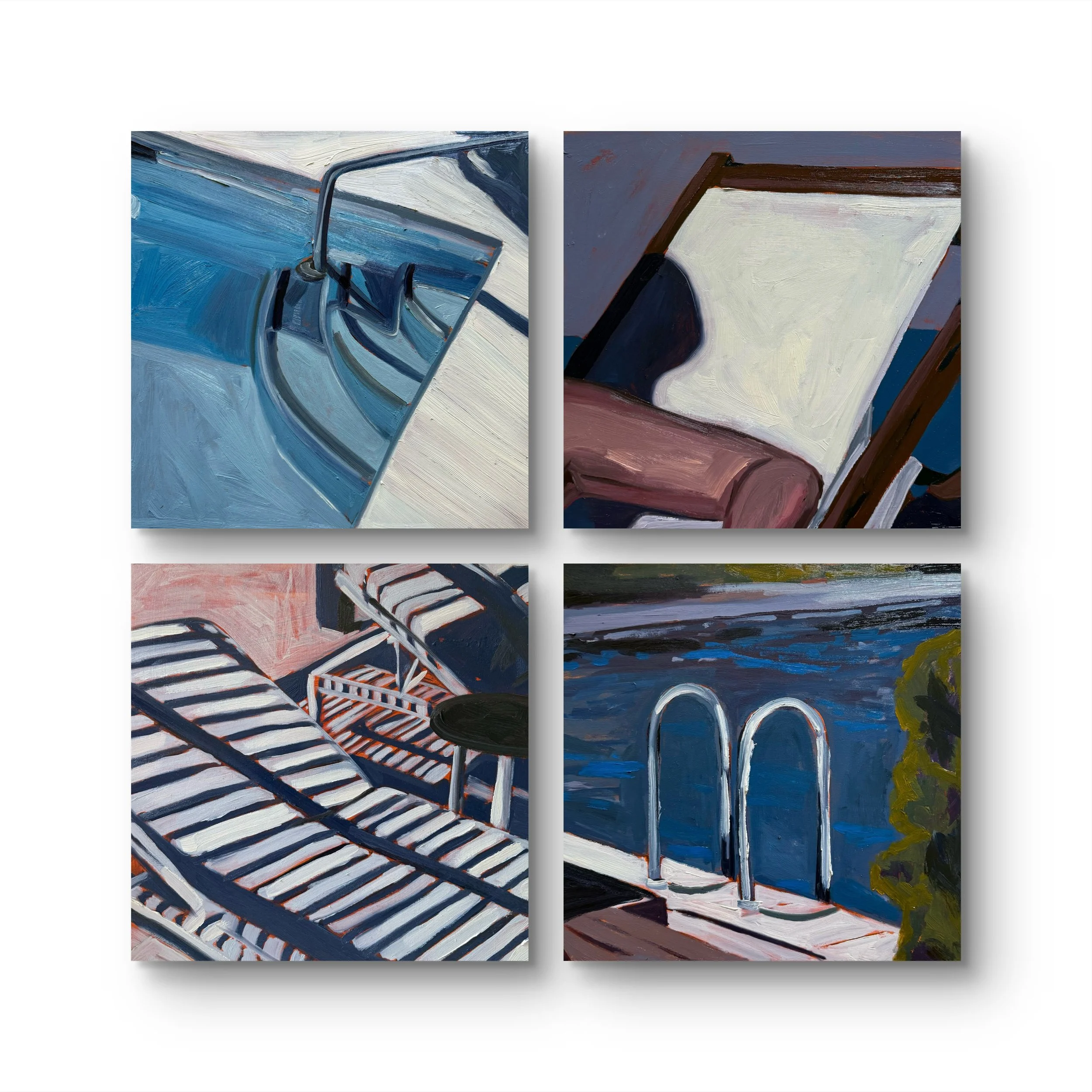 violet hour suite, 32 x 32", oil on cradled wood panel