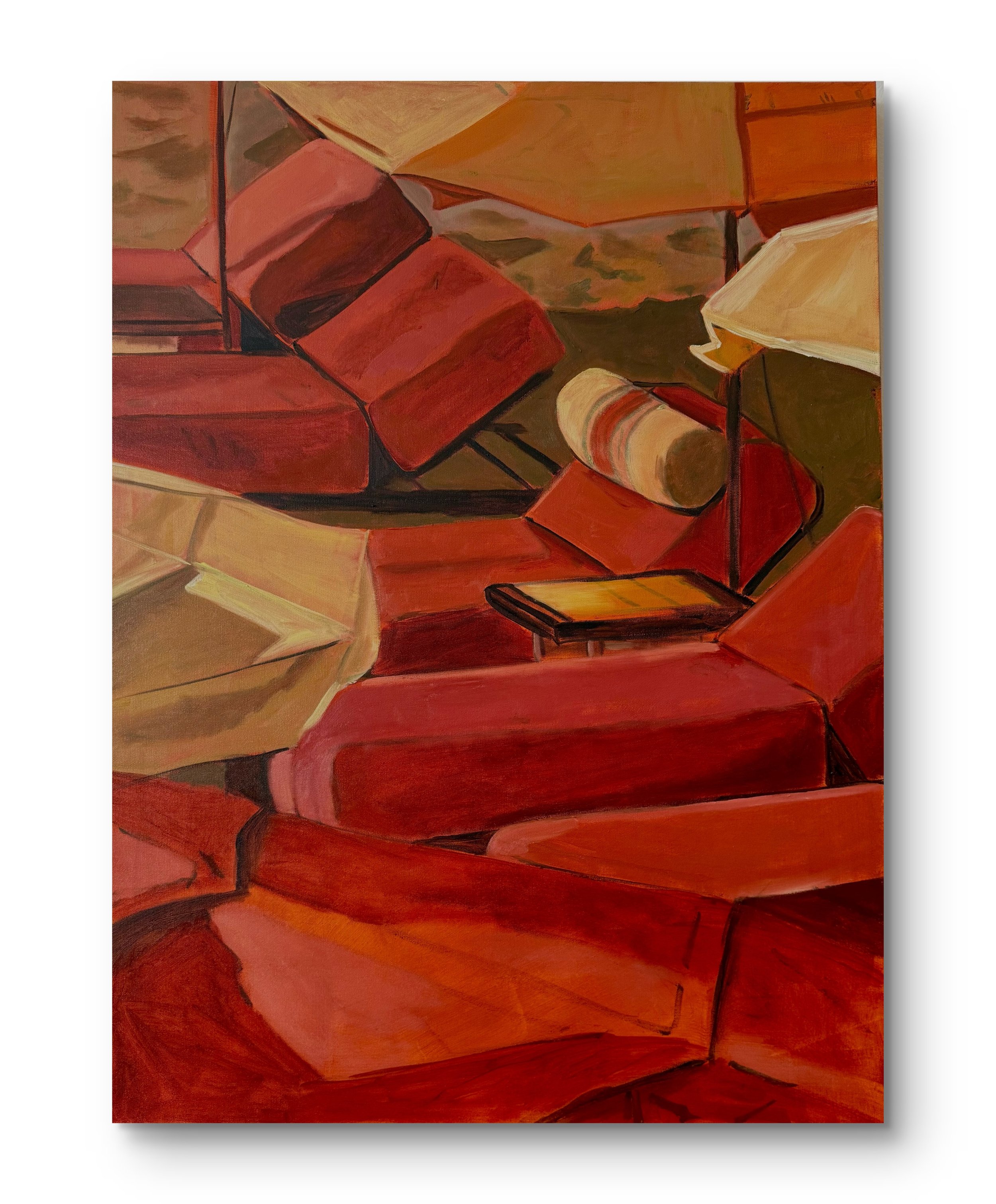 orange chaises, 30 x 40", oil on canvas