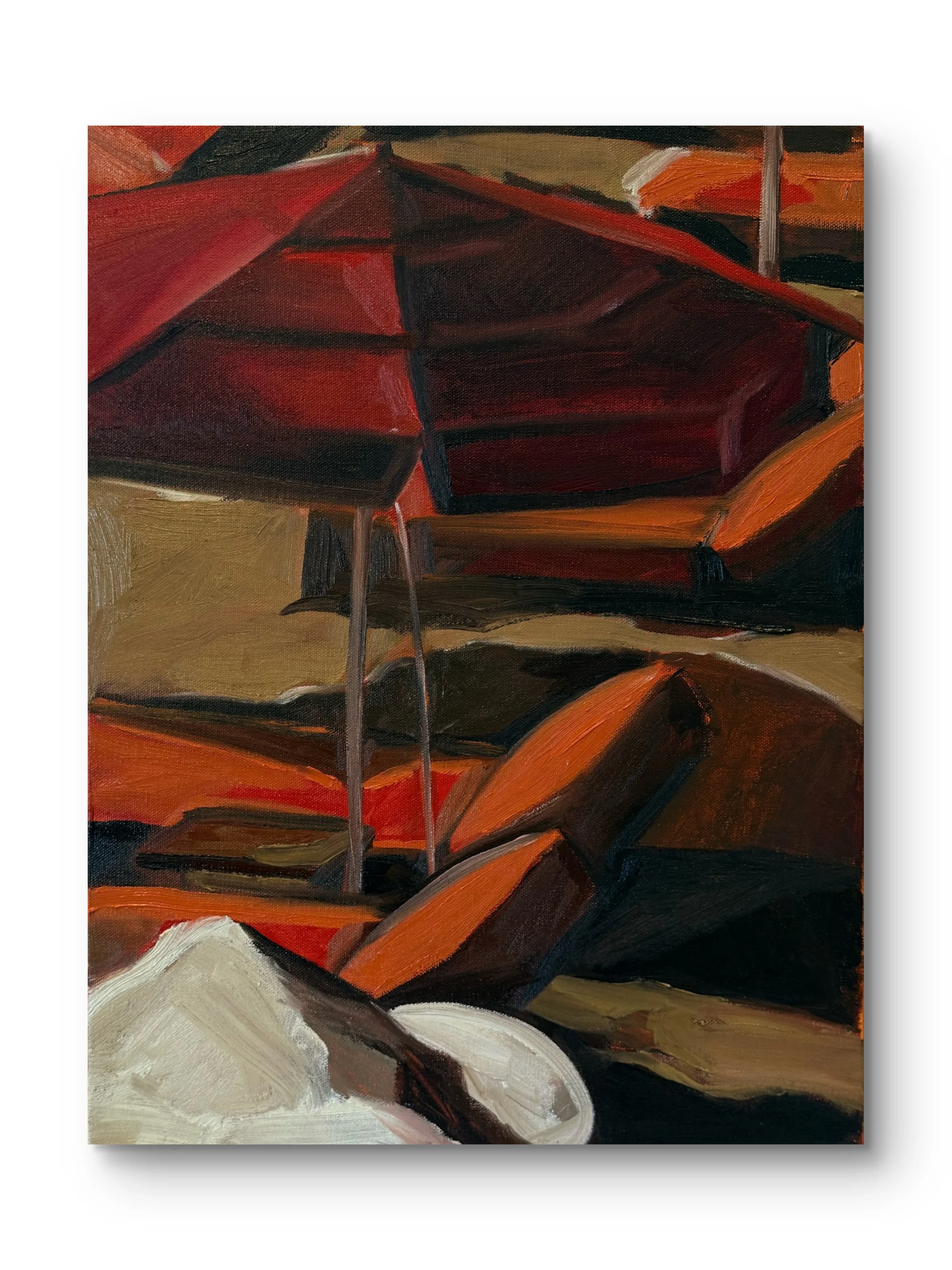 orange chaises II, 16 x 20", oil on canvas