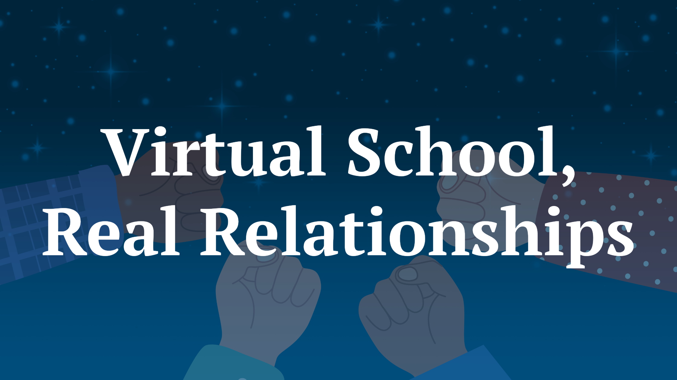 A blue footer with children holding their hands in a circle