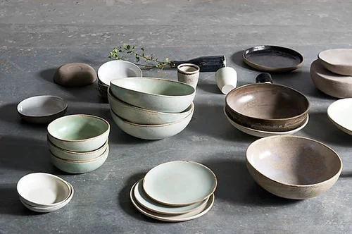 Ceramic bowls, plates and cups