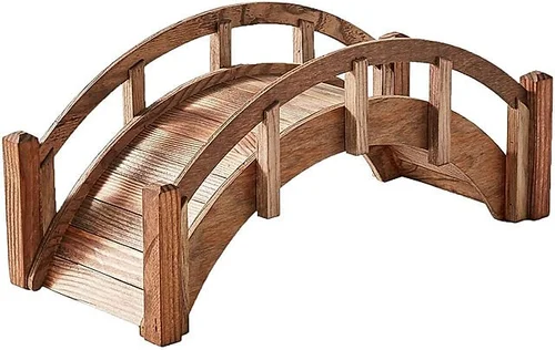 Miniature wooden arched bridge