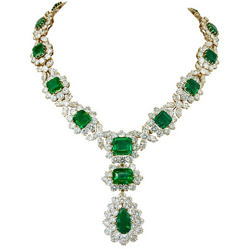 Diamond and emerald necklace