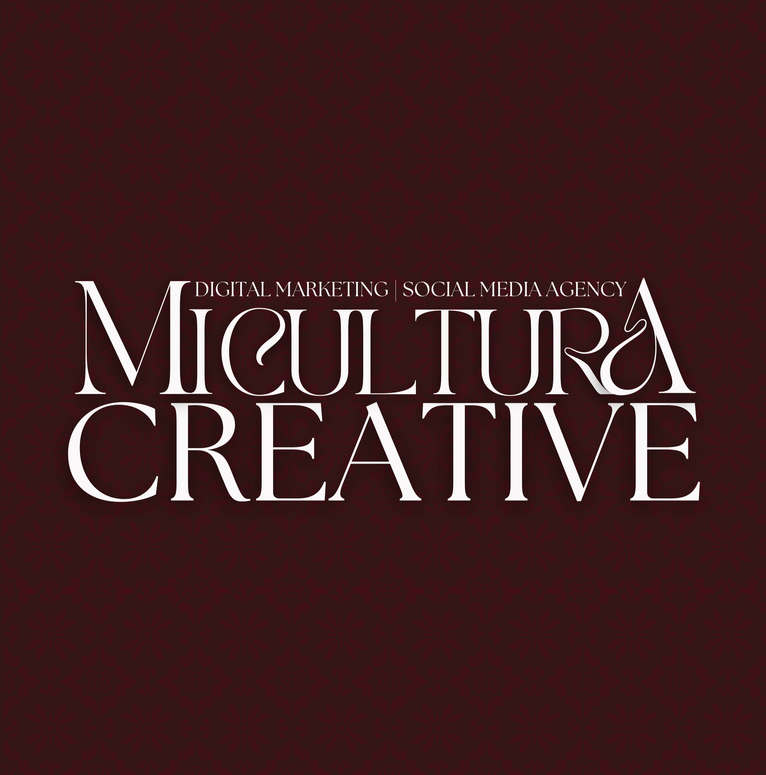 Logo for Micultura Creative, a digital marketing and social media agency with a dark red background and white text.