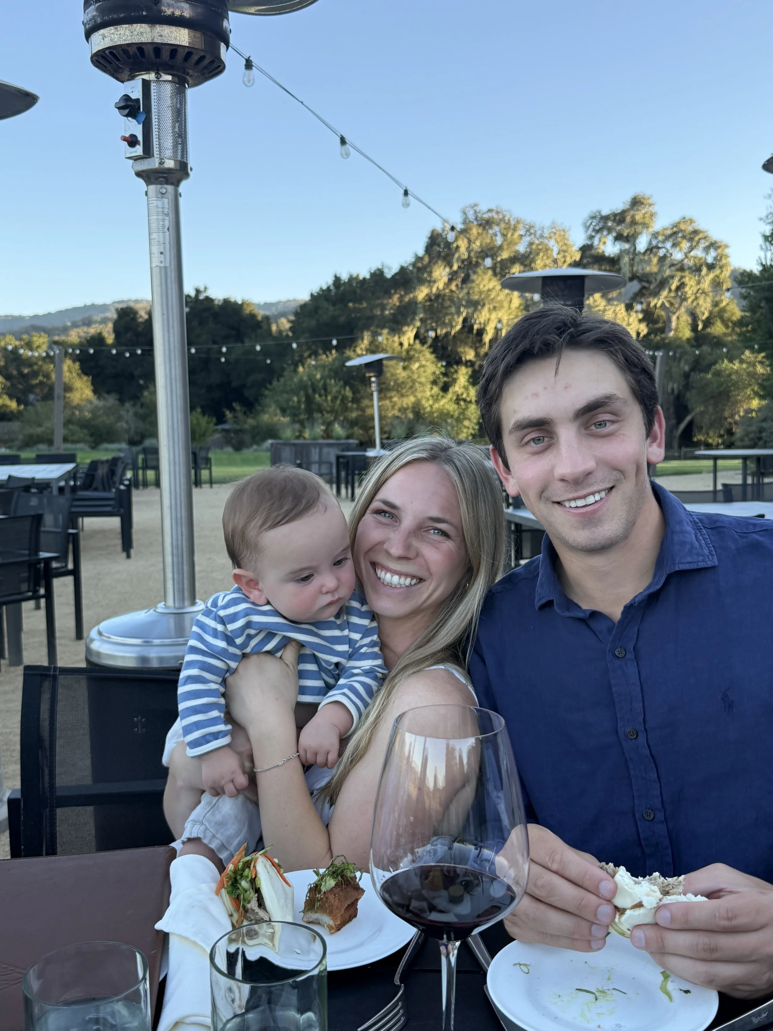 Family dinner with Alyssa's family in Carmel