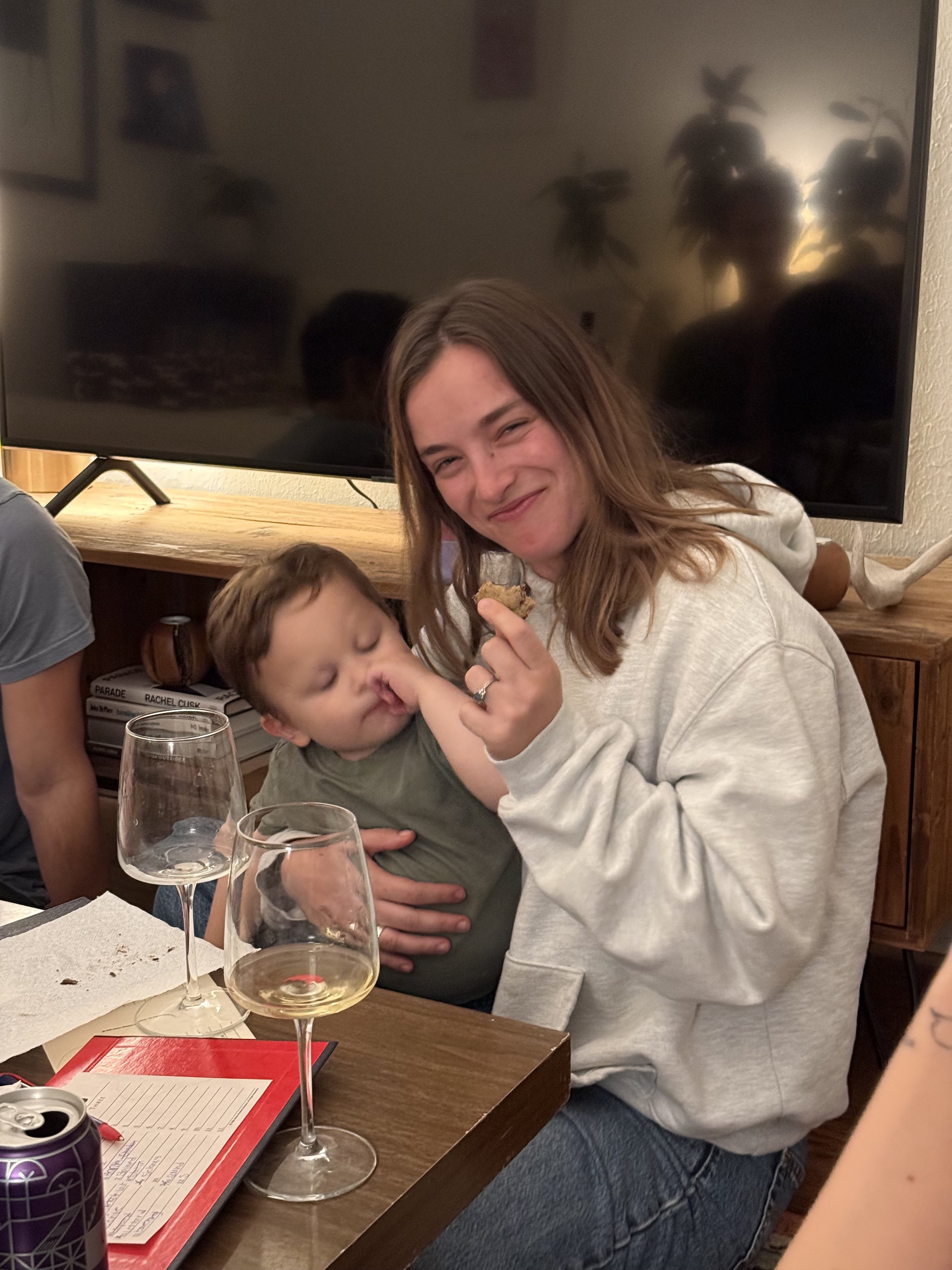 Alyssa hanging out with another baby