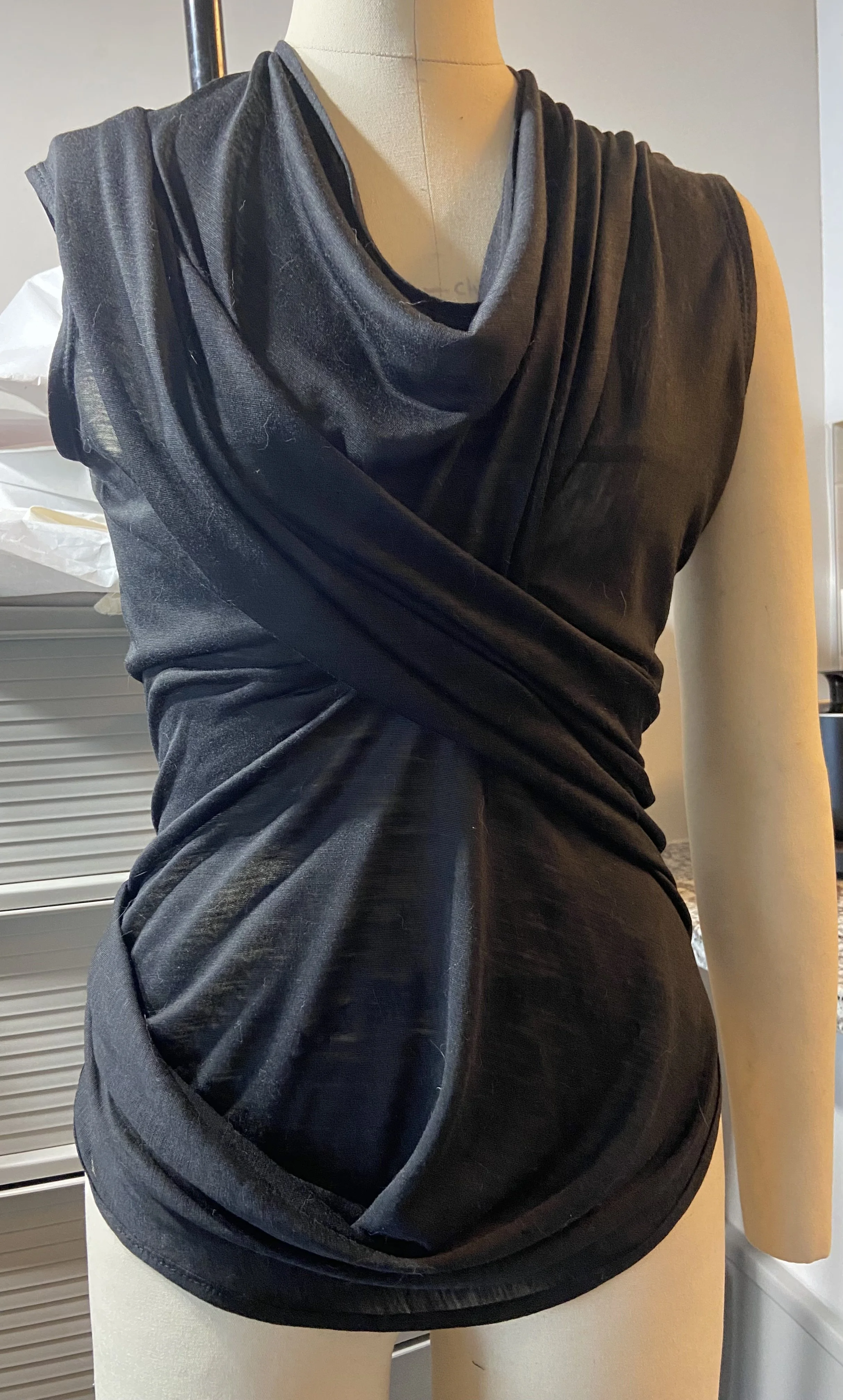 Silk Jersey Draped Top