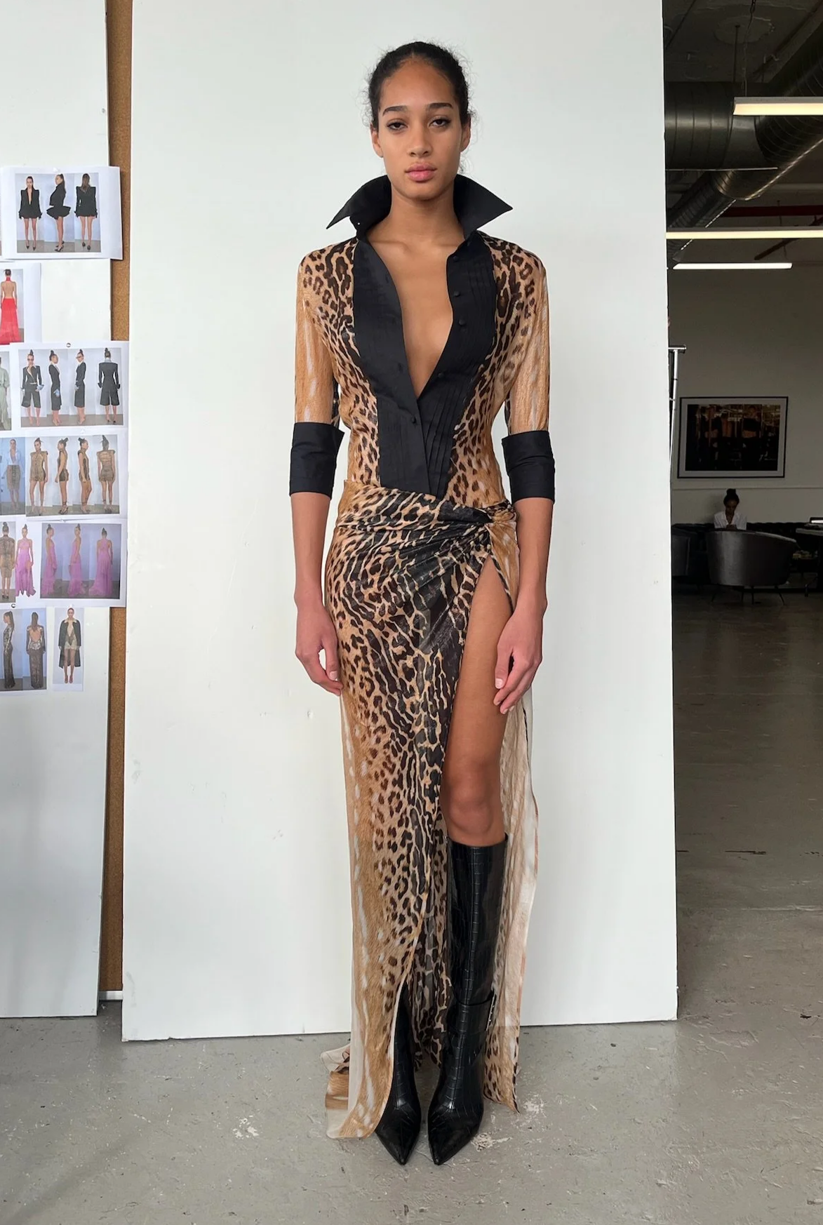 LaQuan Smith SS27 production Side Twist Skirt