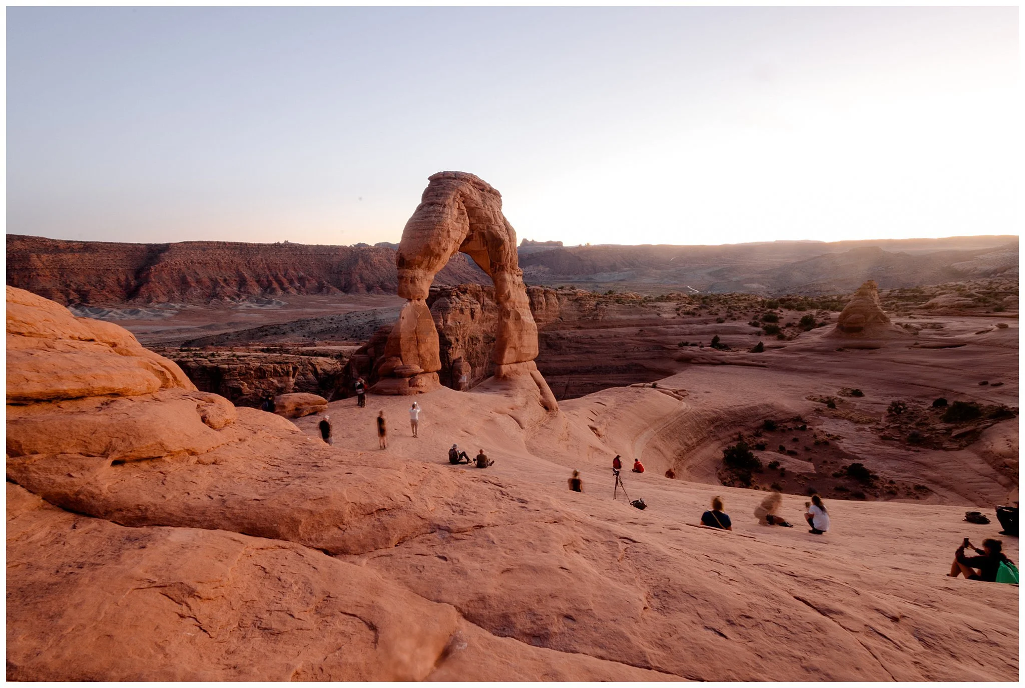 Delicate Arch Hike at dusk in Arches National Park