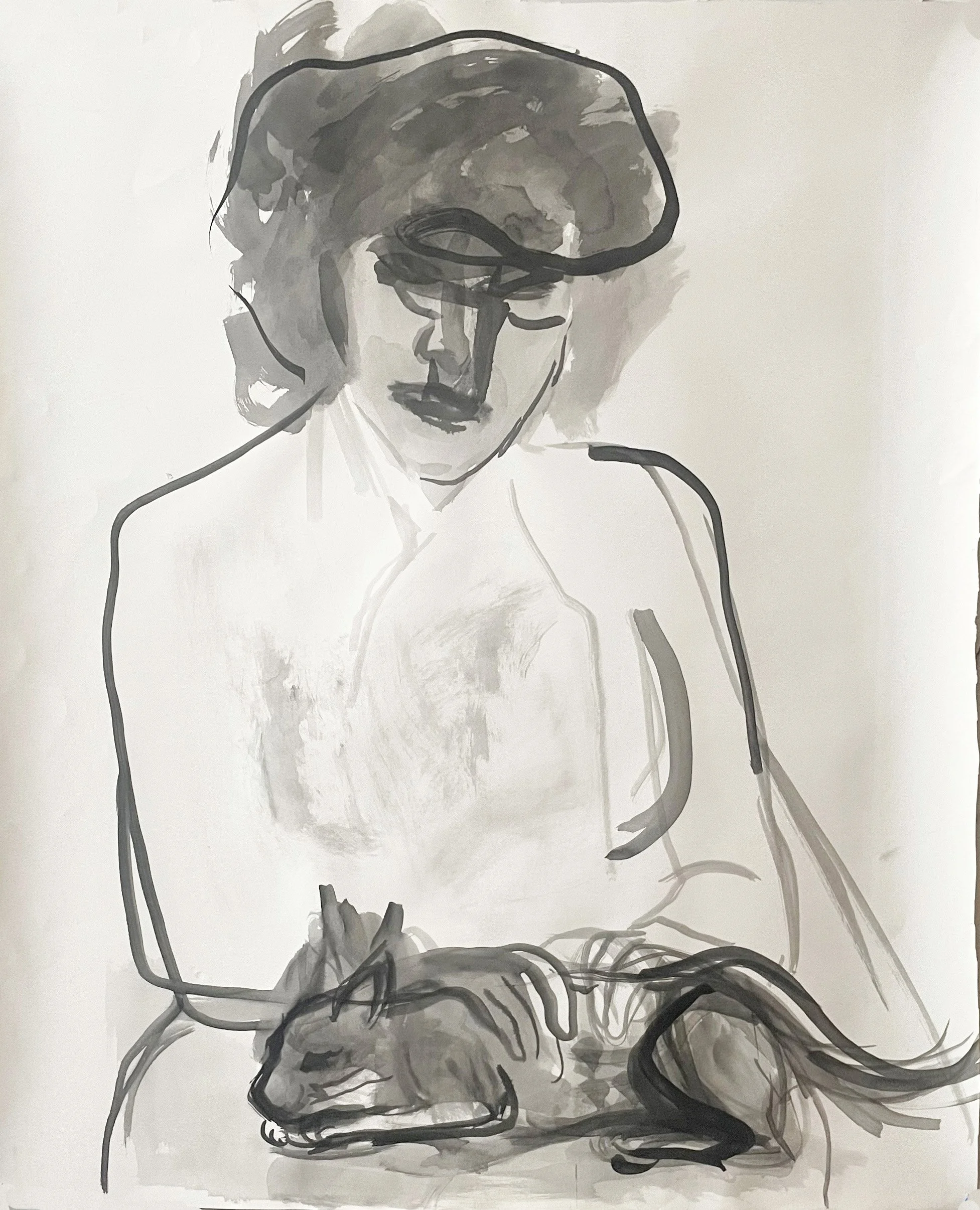 Woman Socializing Young Cat