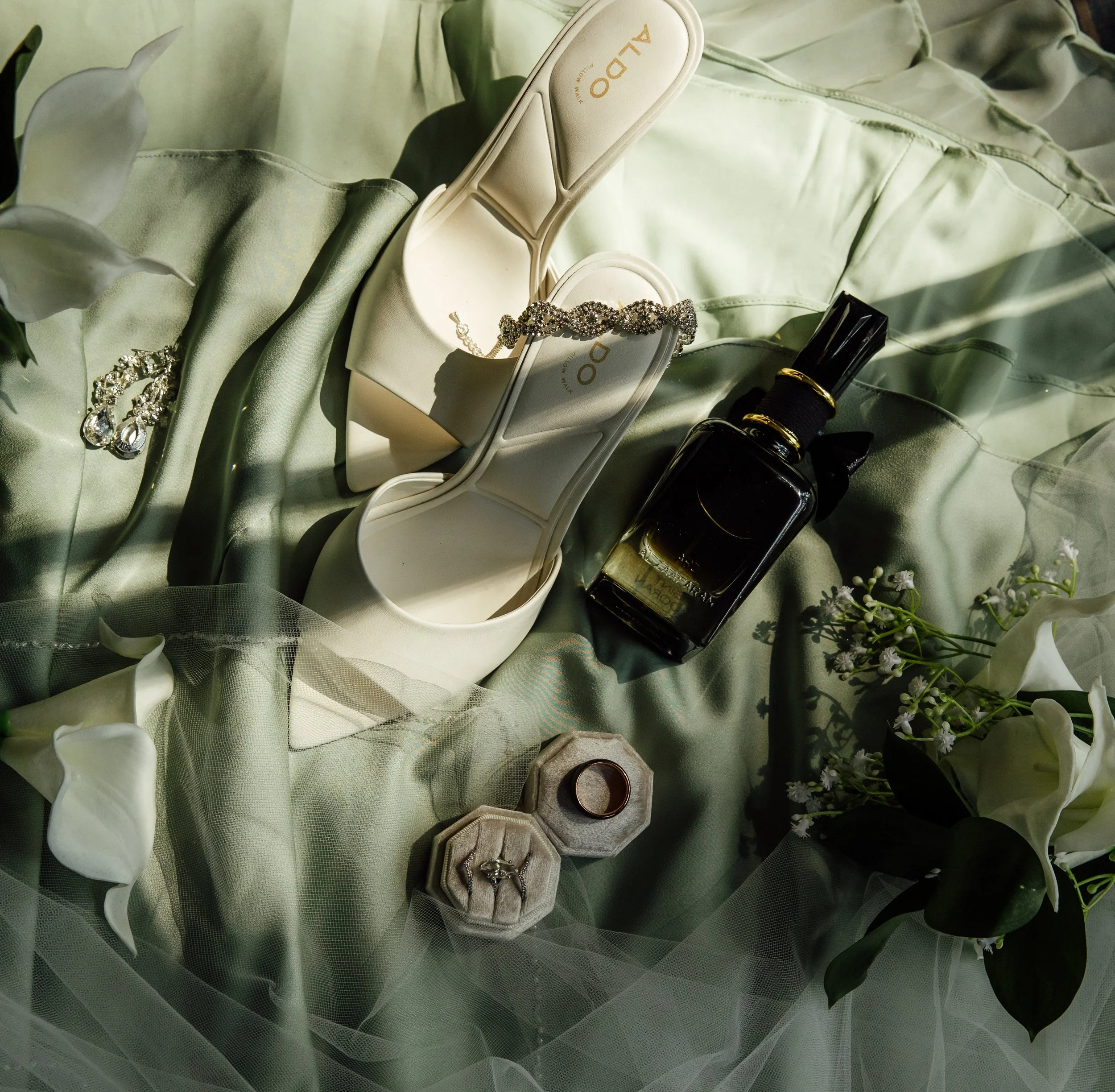 Flat lay detail wedding shots soft and glowy