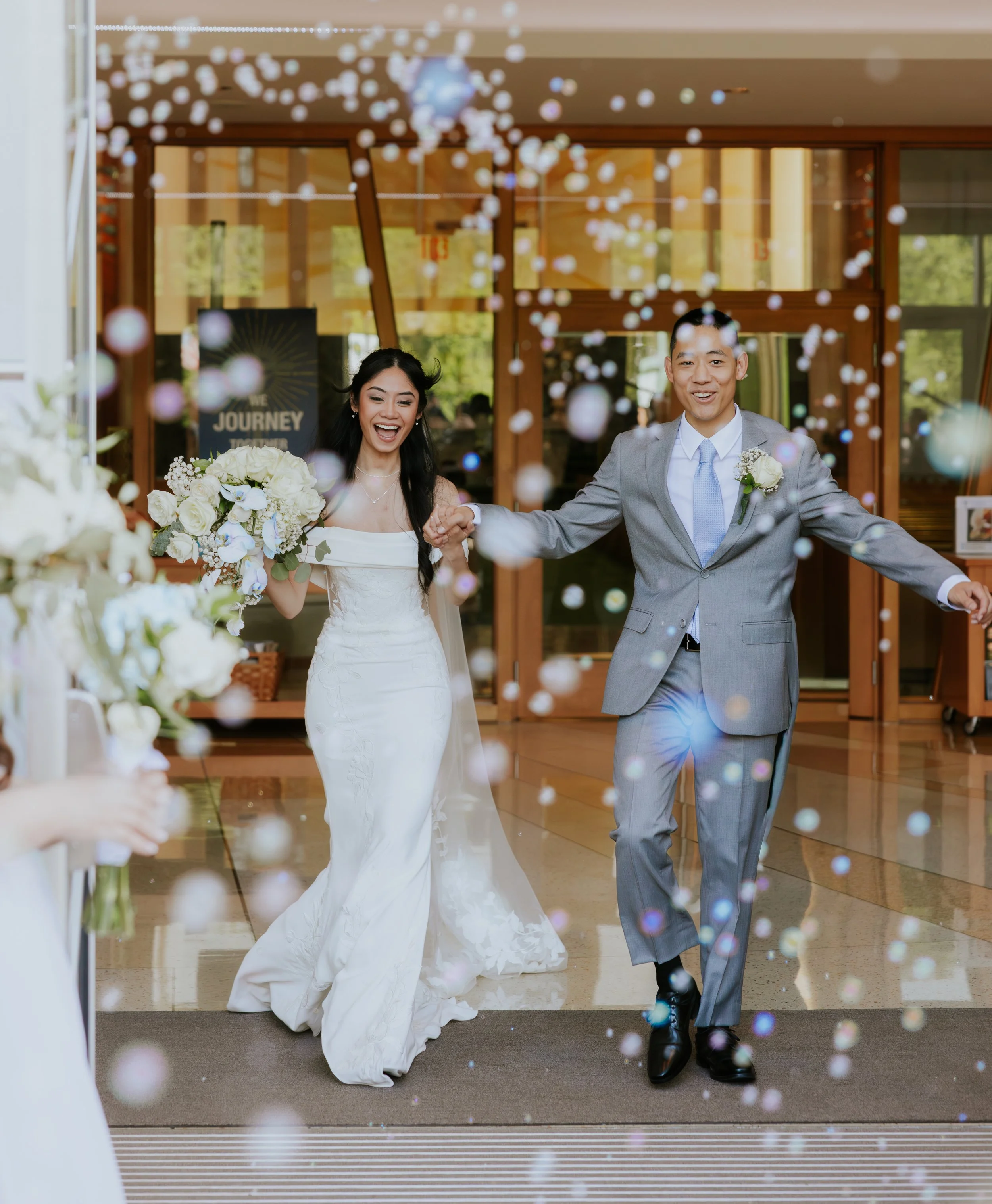 Grand Exit Wedding With Bubbles