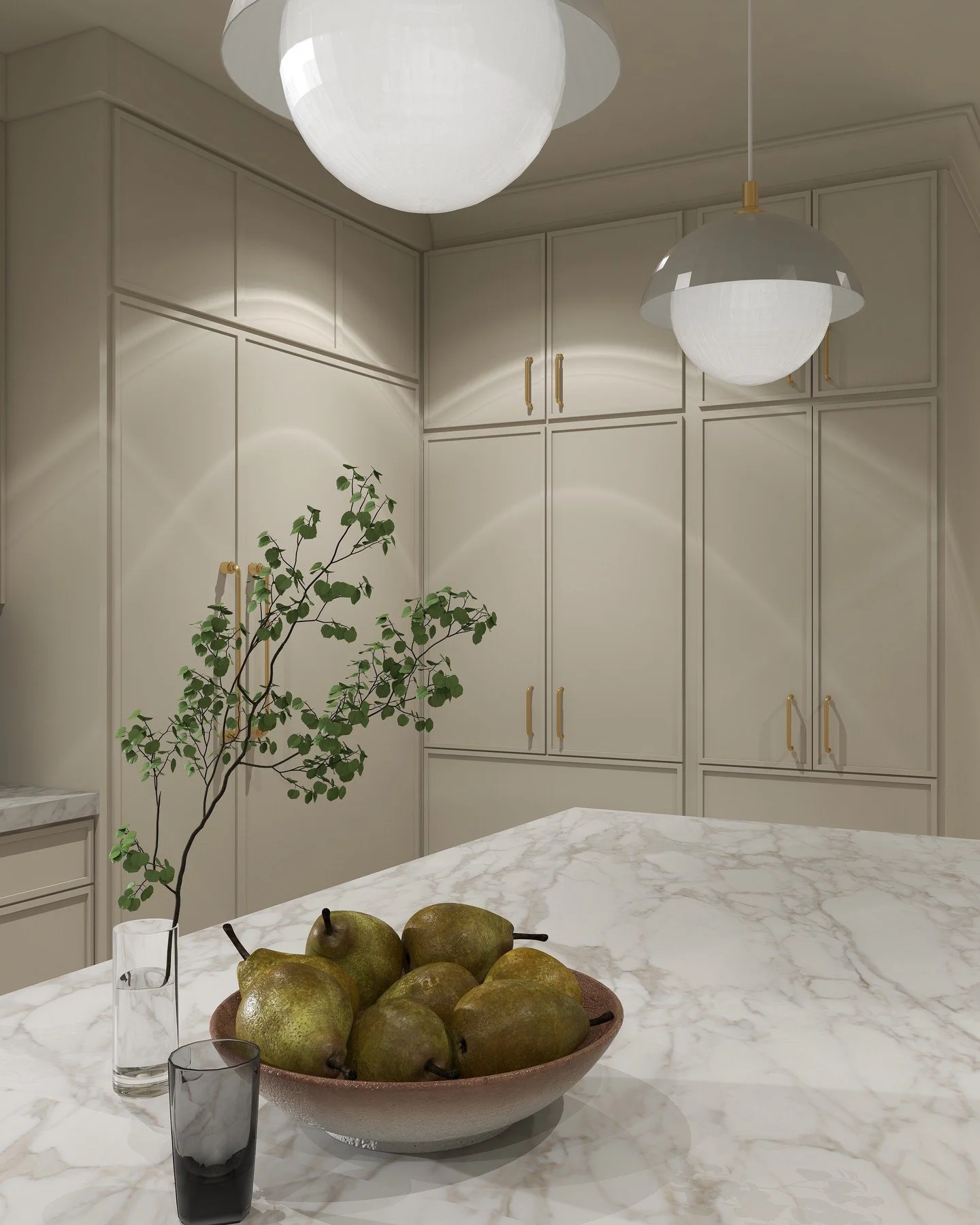 The details make the design. Warm whites, marble texture, layered lighting, all the little things that turn a kitchen into your kitchen. ✨

And the best part? You don&rsquo;t have to just imagine it. Renderings let you see those details fully realize