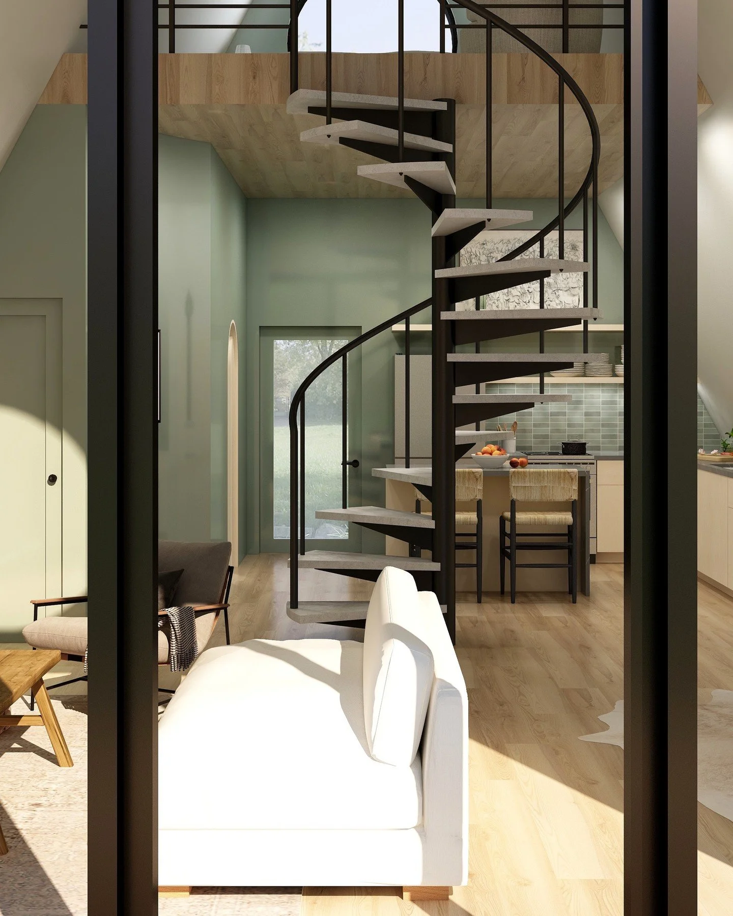 There&rsquo;s something about a mountain home entry that feels like an exhale. Wood elements, soft light, and just enough warmth to make you want to kick your shoes off and stay awhile.

This rendering helped the client experience the space before it