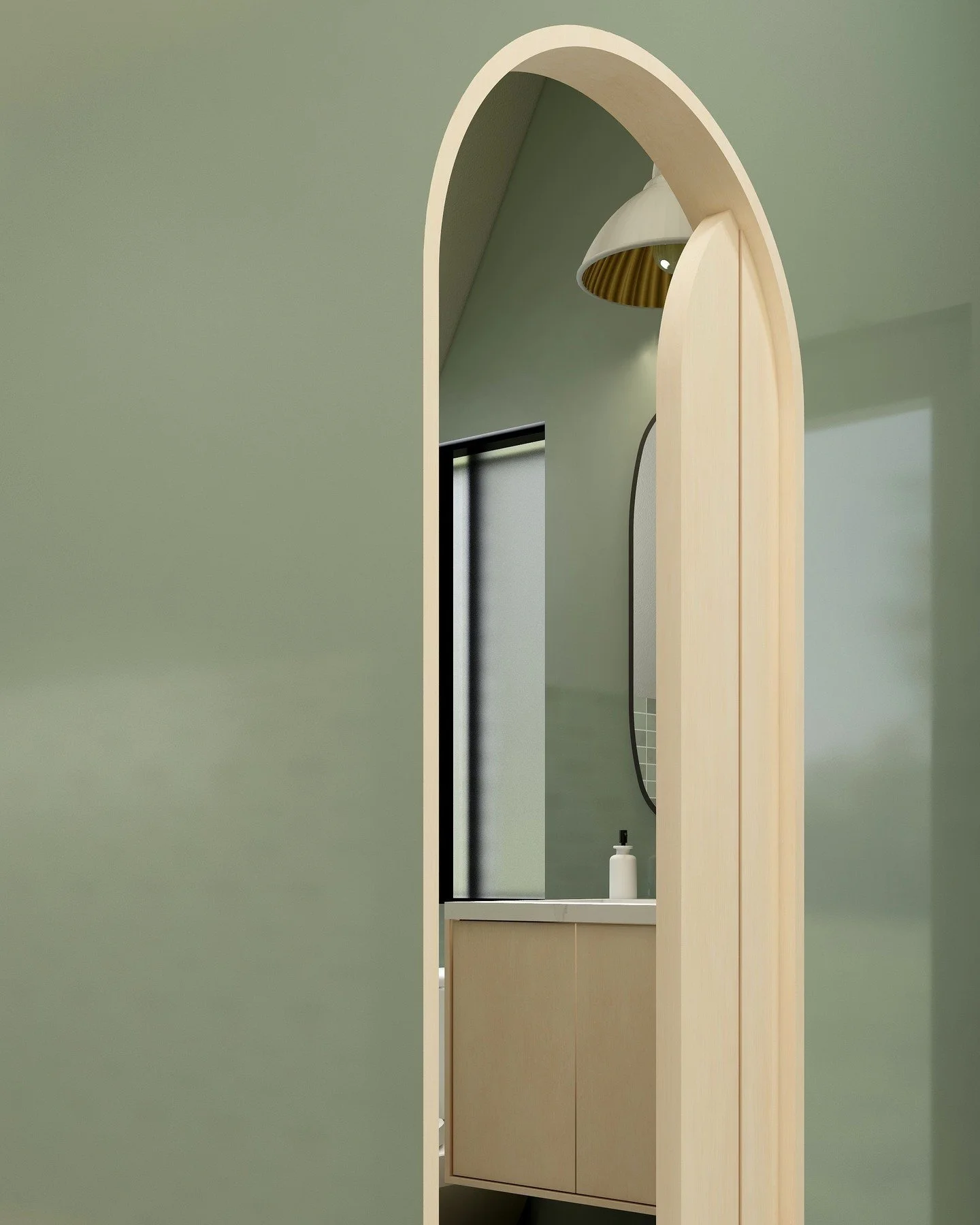 This little green bathroom is proof that cozy cabins can feel elevated. ✨

Rich tile and natural light work beautifully together. A rendering helped the client realize that with this combo, bold color wouldn&rsquo;t feel overwhelming, it would feel j