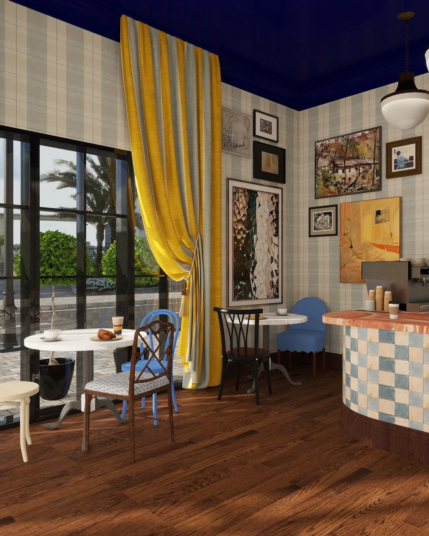 Because yes, a coffee shop can be functional, warm, and aesthetic without trying too hard. Renderings let us play with layout and flow until everything felt just right.

Interior Design by Oar Haus Interiors
Renderings by Oar Haus Interiors

#coffees