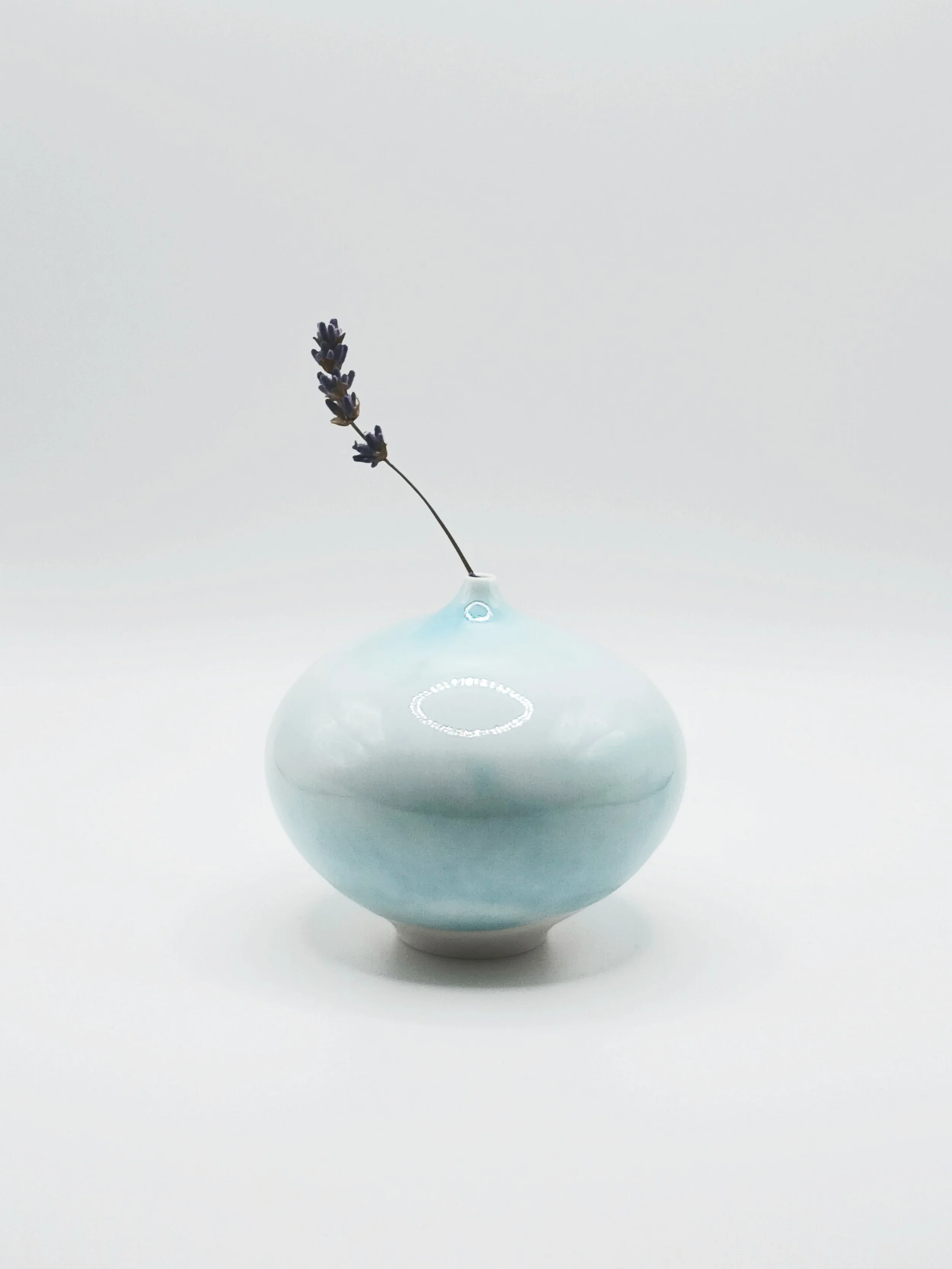 Handcrafted Aqua Glaze Ceramic Vase