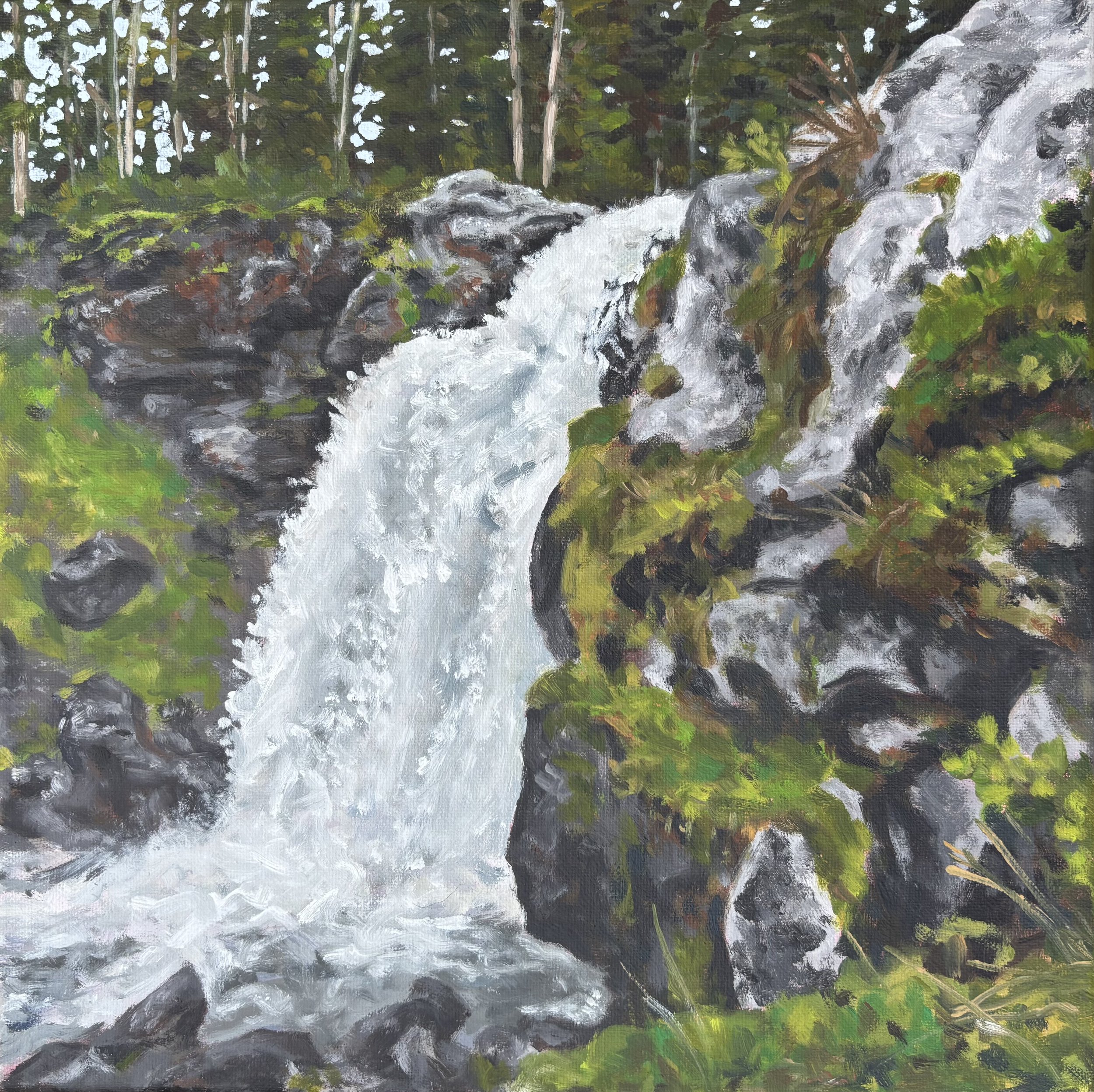 Moose Falls- Currently on Display at the Wasatch Plein Air Paradise in Midway, UT (available for purchase at the gallery)