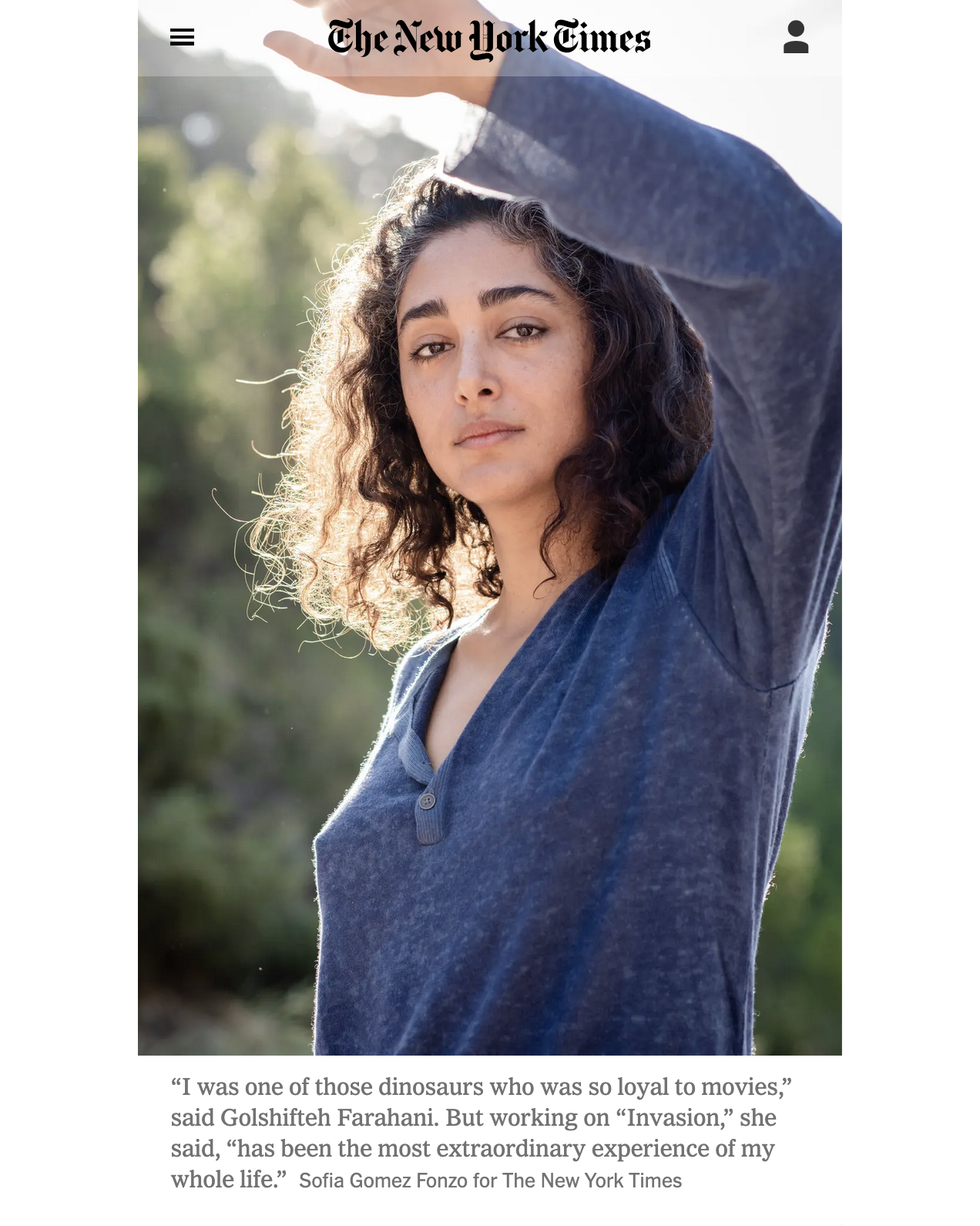 NYTimes - Golshifteh Farahani
