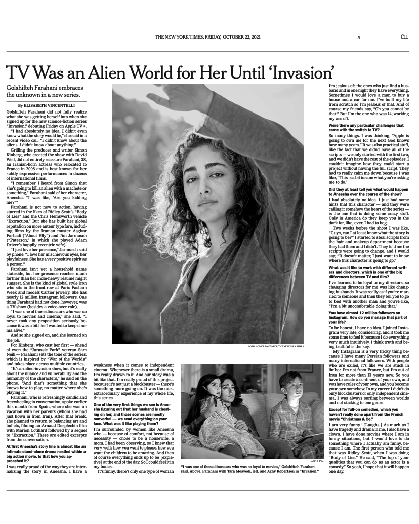 NYTimes - Golshifteh Farahani