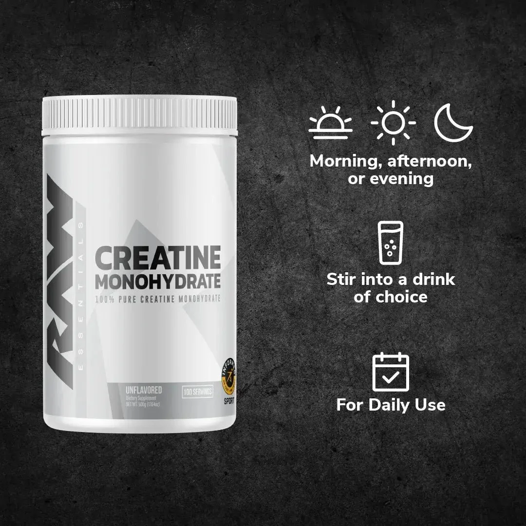 RAW Essentials Creatine Monohydrate Supplement