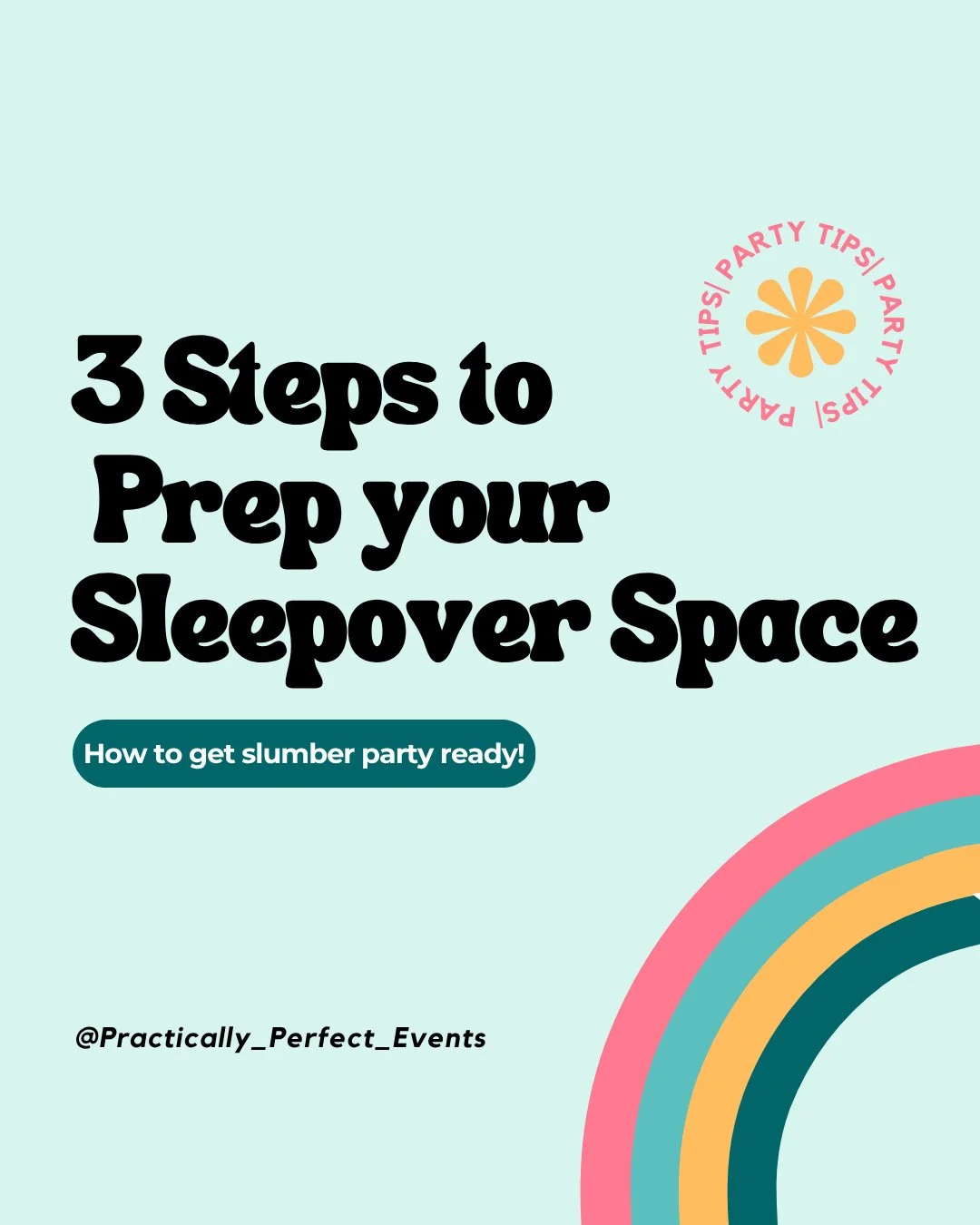Stress-Free Slumber Party Set-Up? Yes, Please!⁠
⁠
Getting ready for a Practically Perfect sleepover is as easy as 1-2-3! We make sure the prep is minimal, so your fun is maximum.⁠
⁠
First, create your party zone! 🏡 ⁠
Simply move aside furniture to g