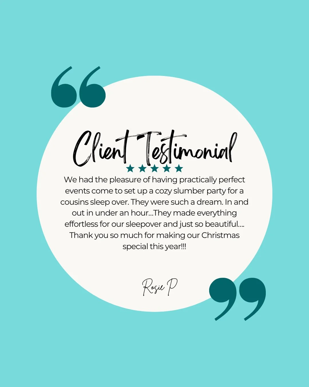 Rosie said it perfectly: "They made everything effortless for our sleepover and just so beautiful... Thank you so much for making our Christmas special this year!!!" ⁠
⁠
That's our goal! ⁠
⁠
This vibrant Christmas cousins' sleepover was fil