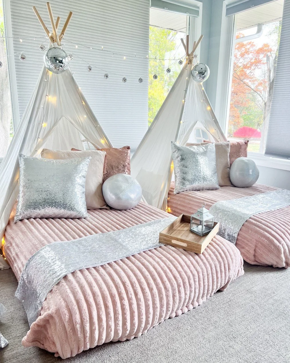 Blush Glamp is always a classic crowd pleaser 

 #practicallyperfectevents #LuxurySlumberParty #FentonMoms #MichiganMoms #StressFreeParty #BirthdaySlumberParty #SleepoverGoals #TeepeeParty #KidsPartyIdeas #FentonMI #LuxuryKidsParty #SlumberPartyFun #