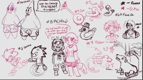 Hey All! We wanted to share our random prompt themed sketches from last week&rsquo;s stream! The team also wanted to say Thank You to everyone who showed up and started throwing out ideas for us to draw! Also, Thank You to Em for joining in on the fu