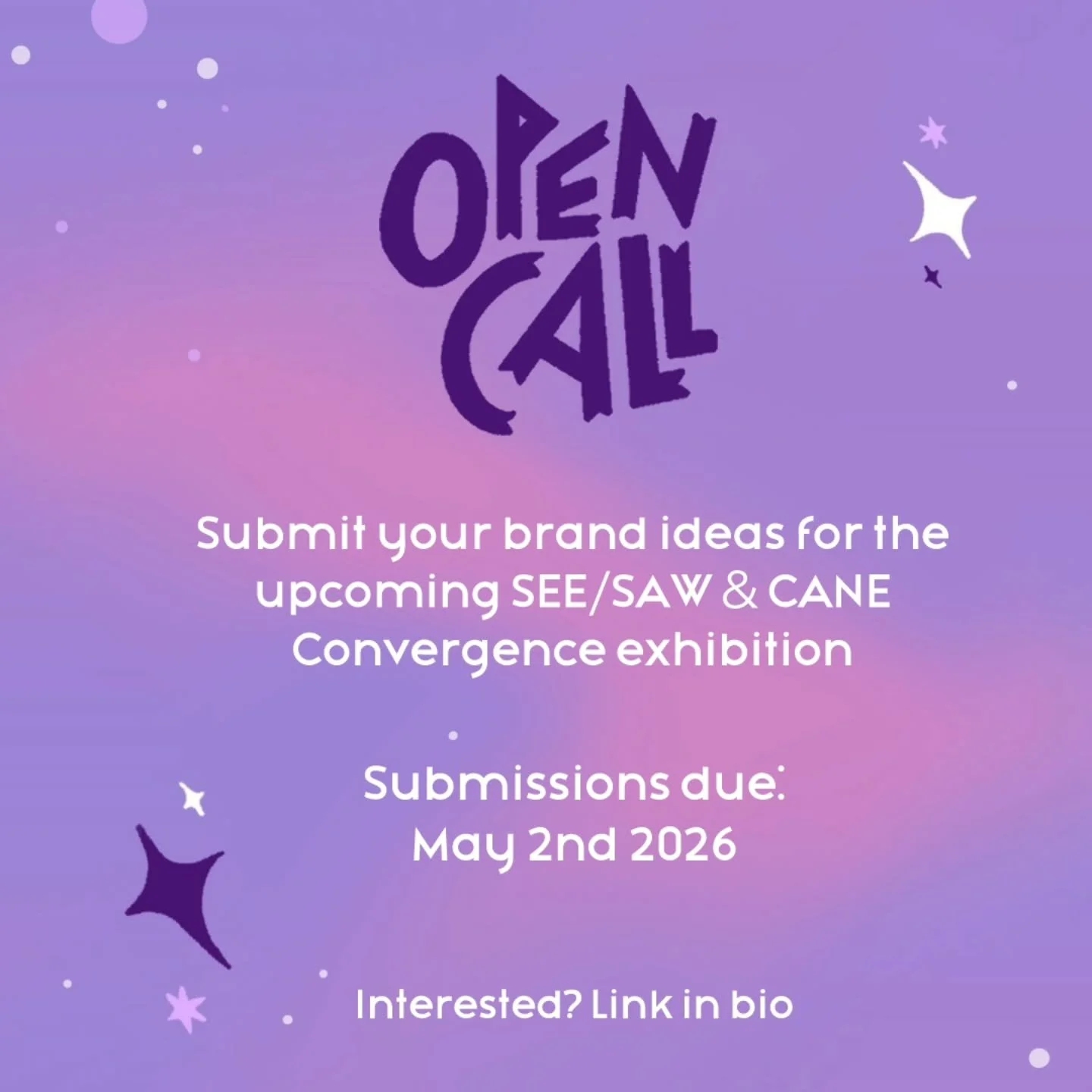 The deadline for our brand open call of our 2026 convergence exhibition is fast approaching! Be sure to make your submissions by May 2nd.
Selected artists will have their entry fee waived for the show 

Requirements for submissions:
-Sizing must be 1