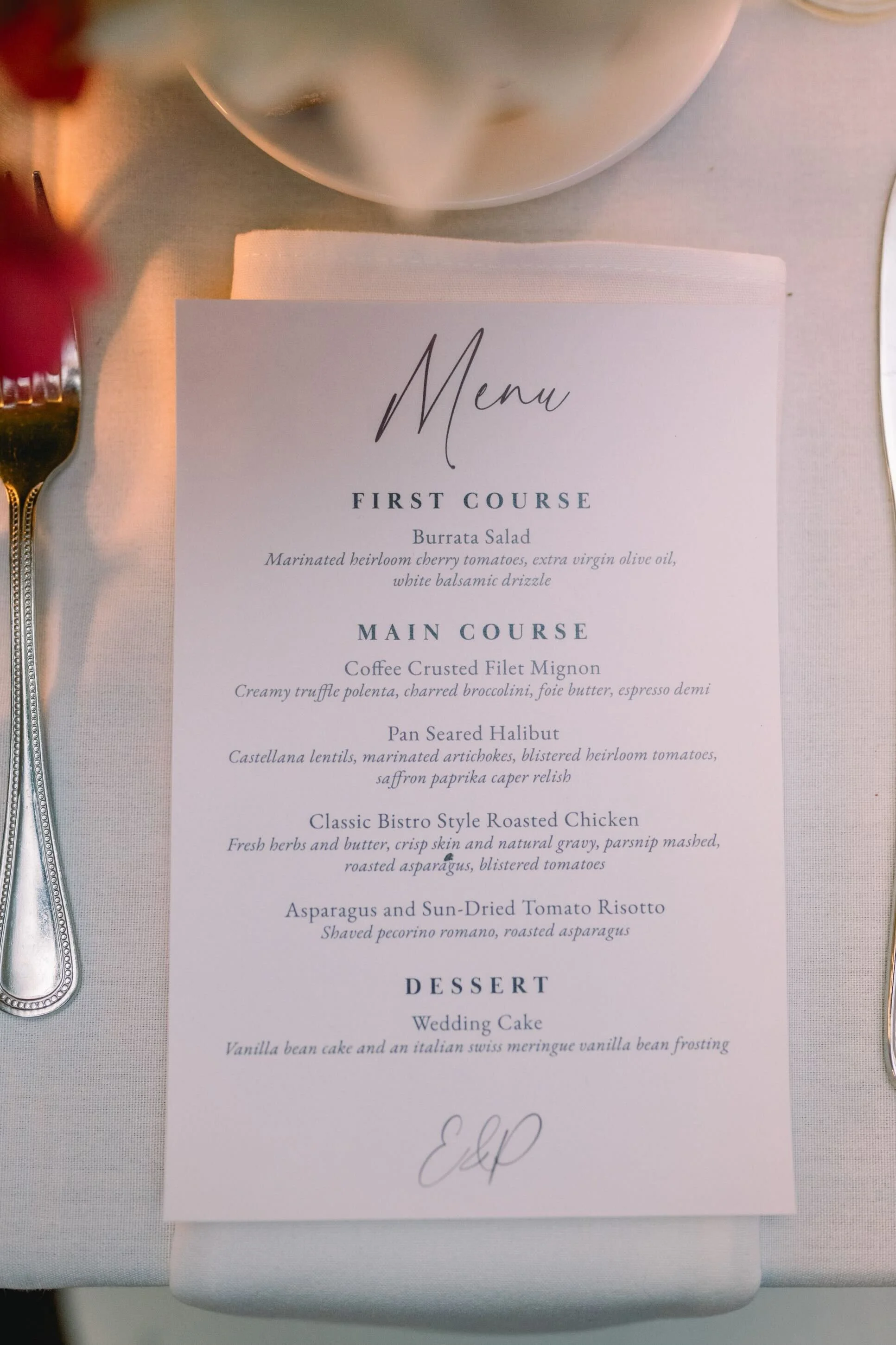 Wedding Signage - Menu