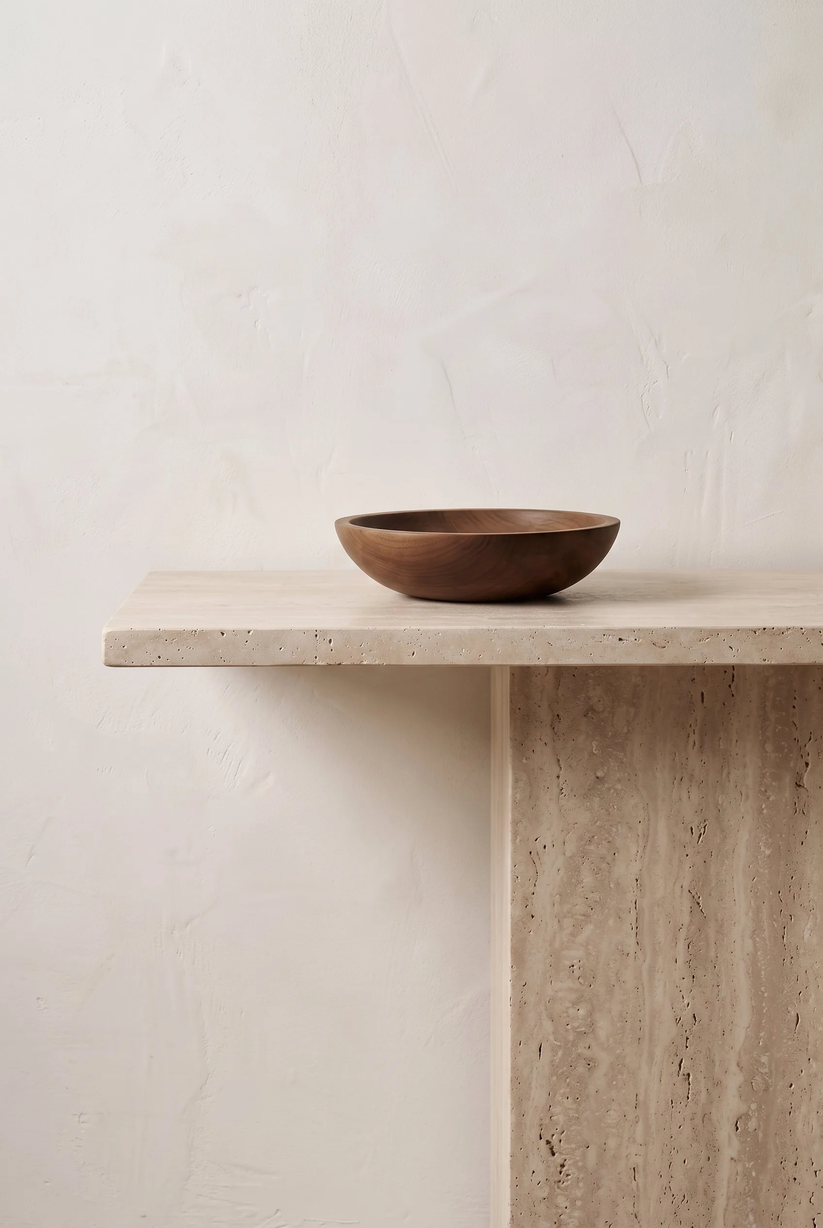 The Atelier Travertine Console Table